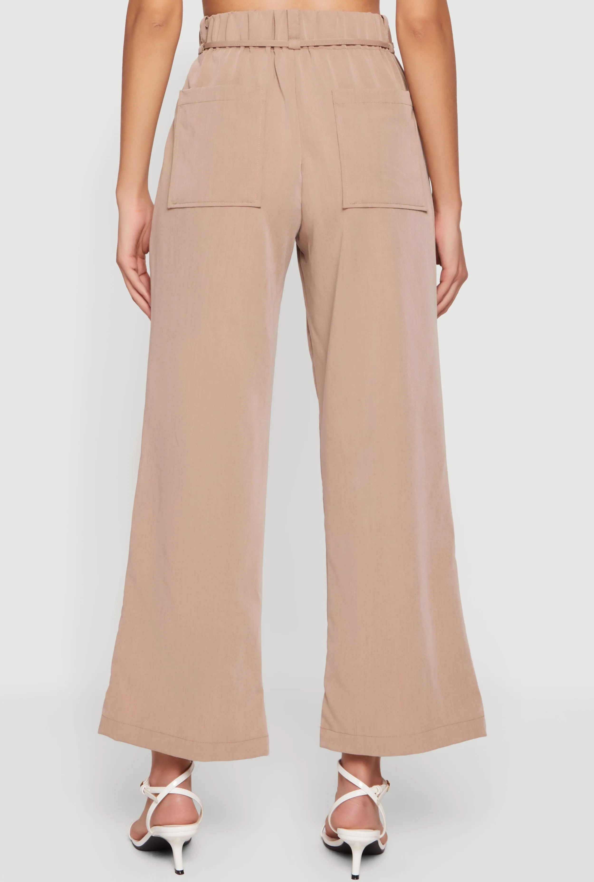 High Tie Waist Belted Wide Leg Casual Pants sold by Rainbow product image thumbnail 5