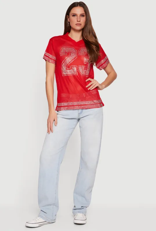 23 Rhinestone Studded Jersey sold by Rainbow