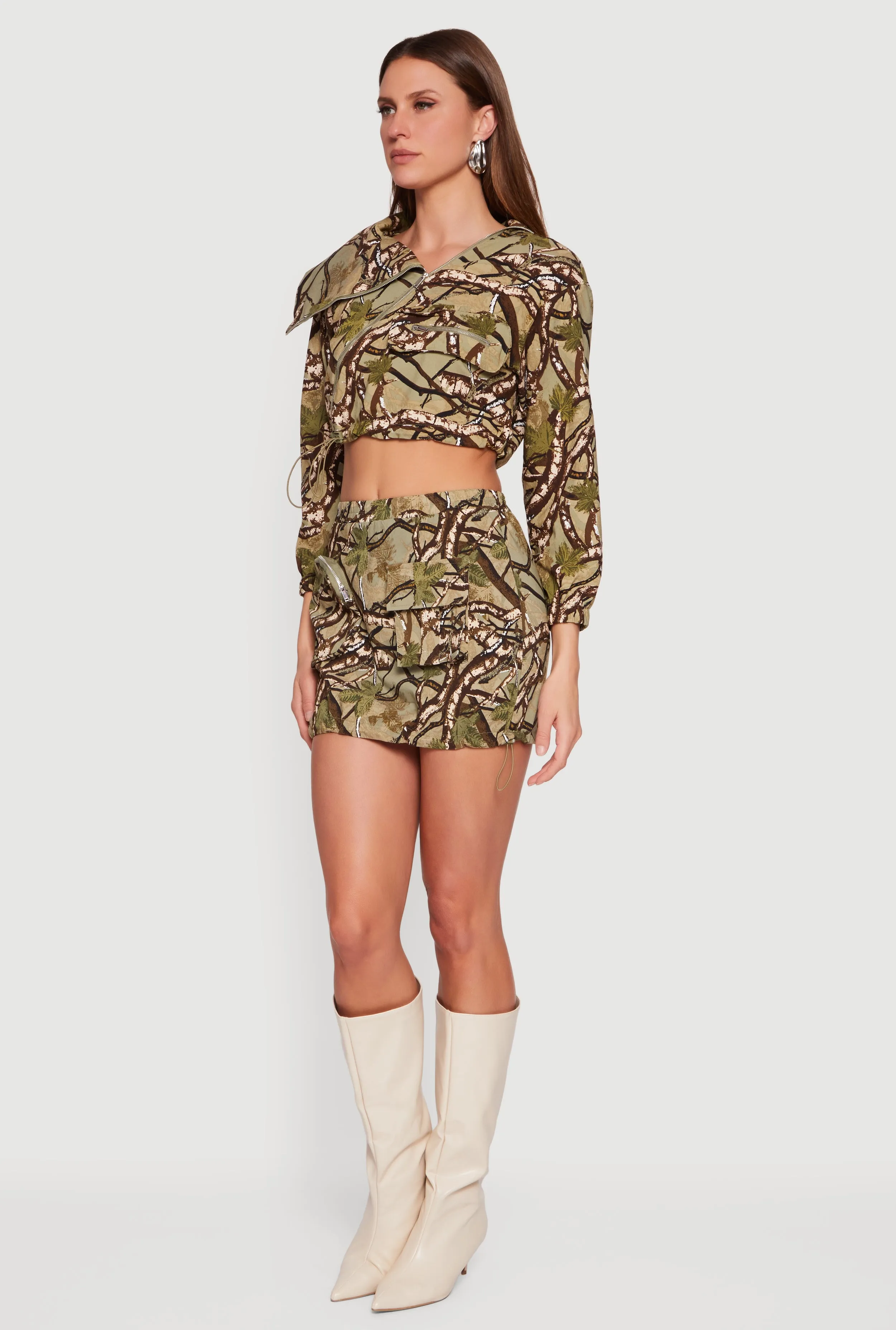 Asymmetrical Zip Front Cropped Jacket sold by Rainbow product image thumbnail 3