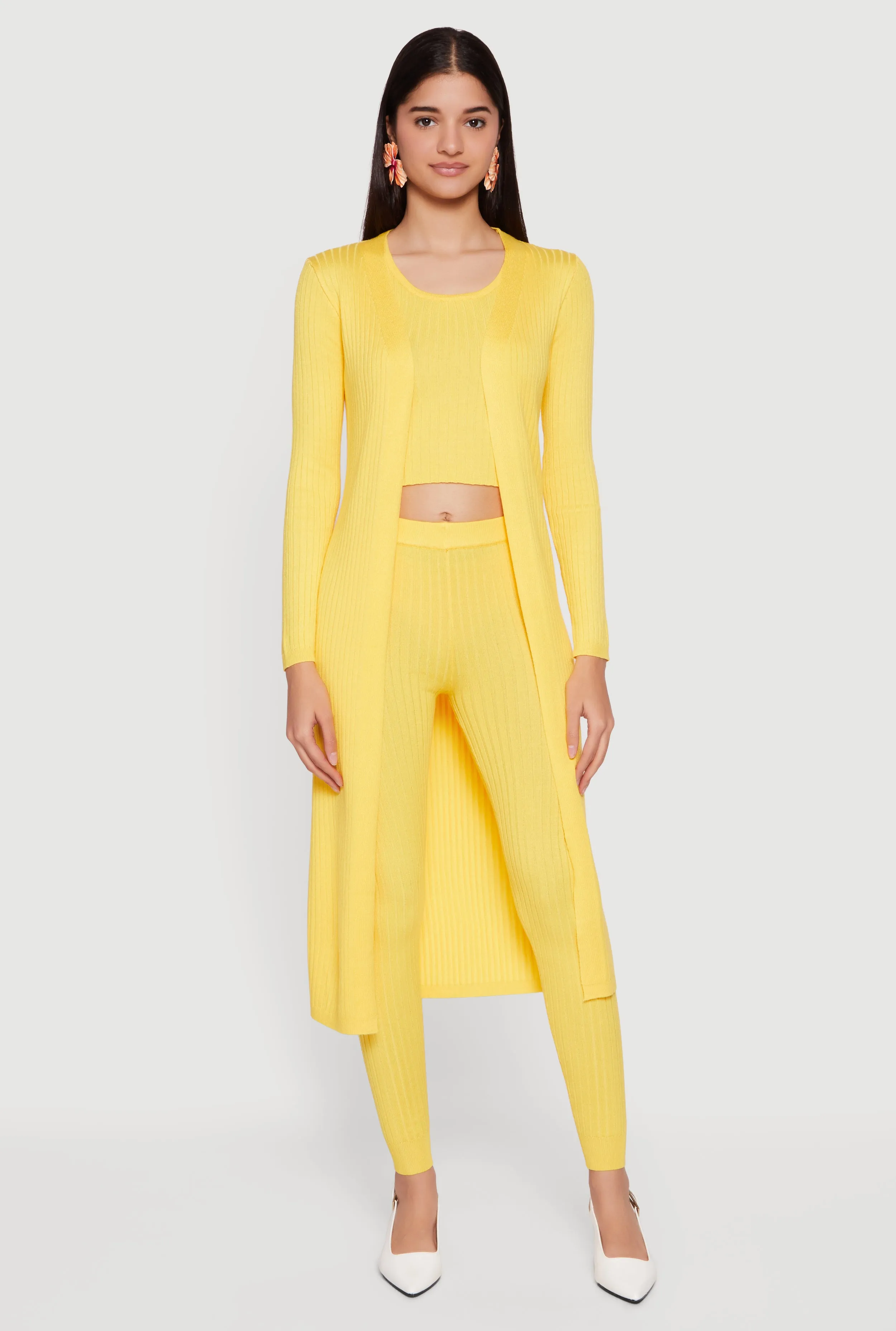 Daisy Ribbed Knit Open Front Duster sold by Rainbow