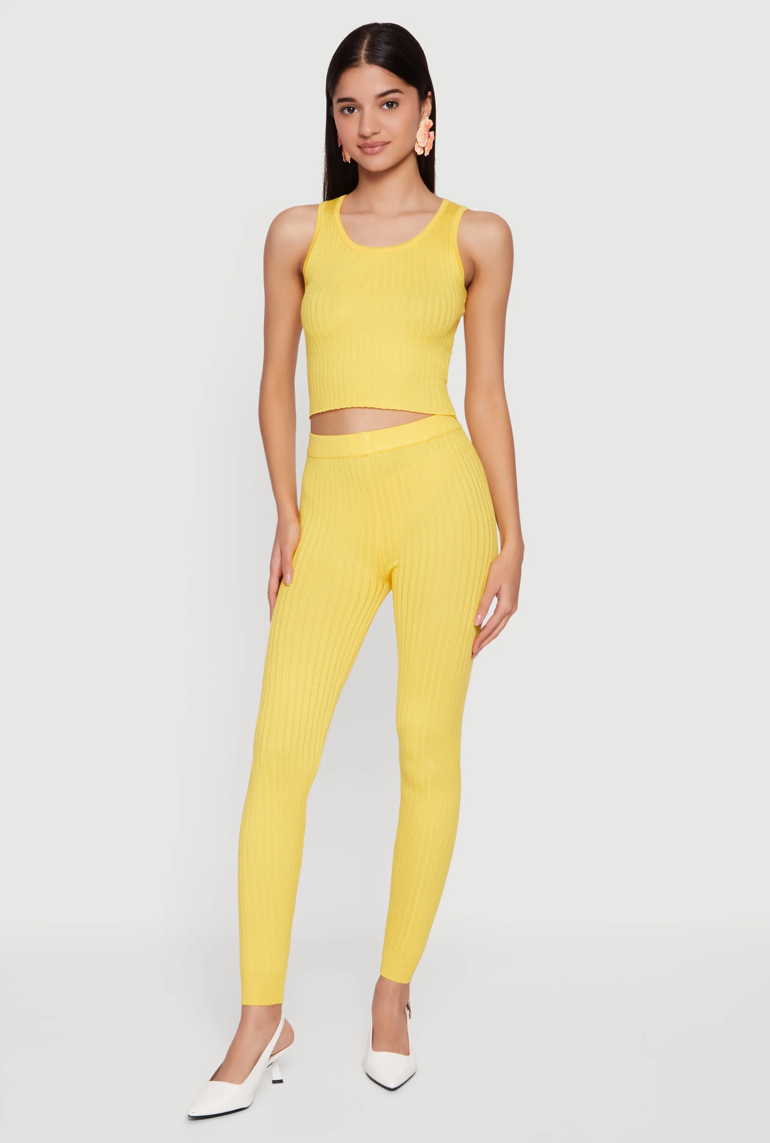 Daisy Ribbed Knit Cropped Tank Top sold by Rainbow product image thumbnail 2