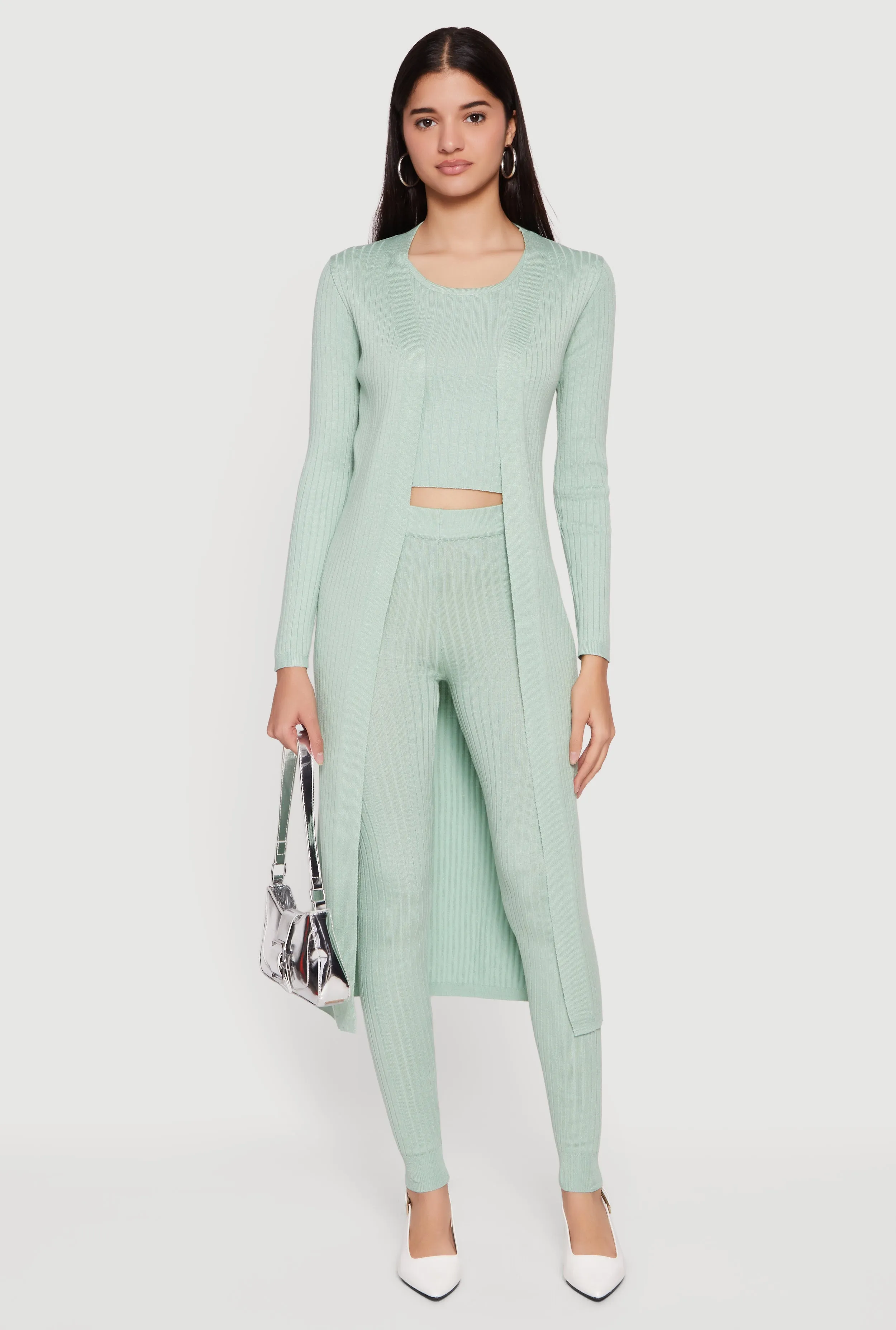 Daisy Ribbed Knit Open Front Duster sold by Rainbow