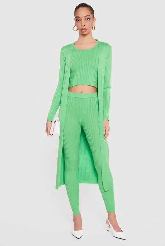 Daisy Ribbed Knit Open Front Duster sold by Rainbow