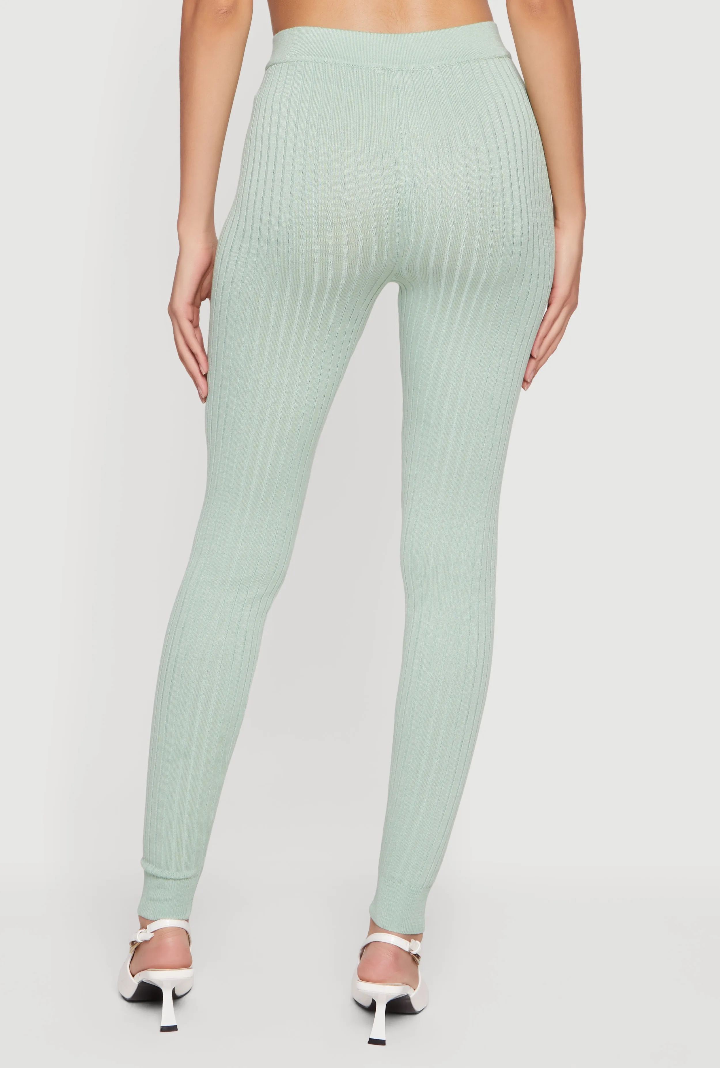 Daisy Ribbed Knit High Waisted Leggings sold by Rainbow product image thumbnail 5