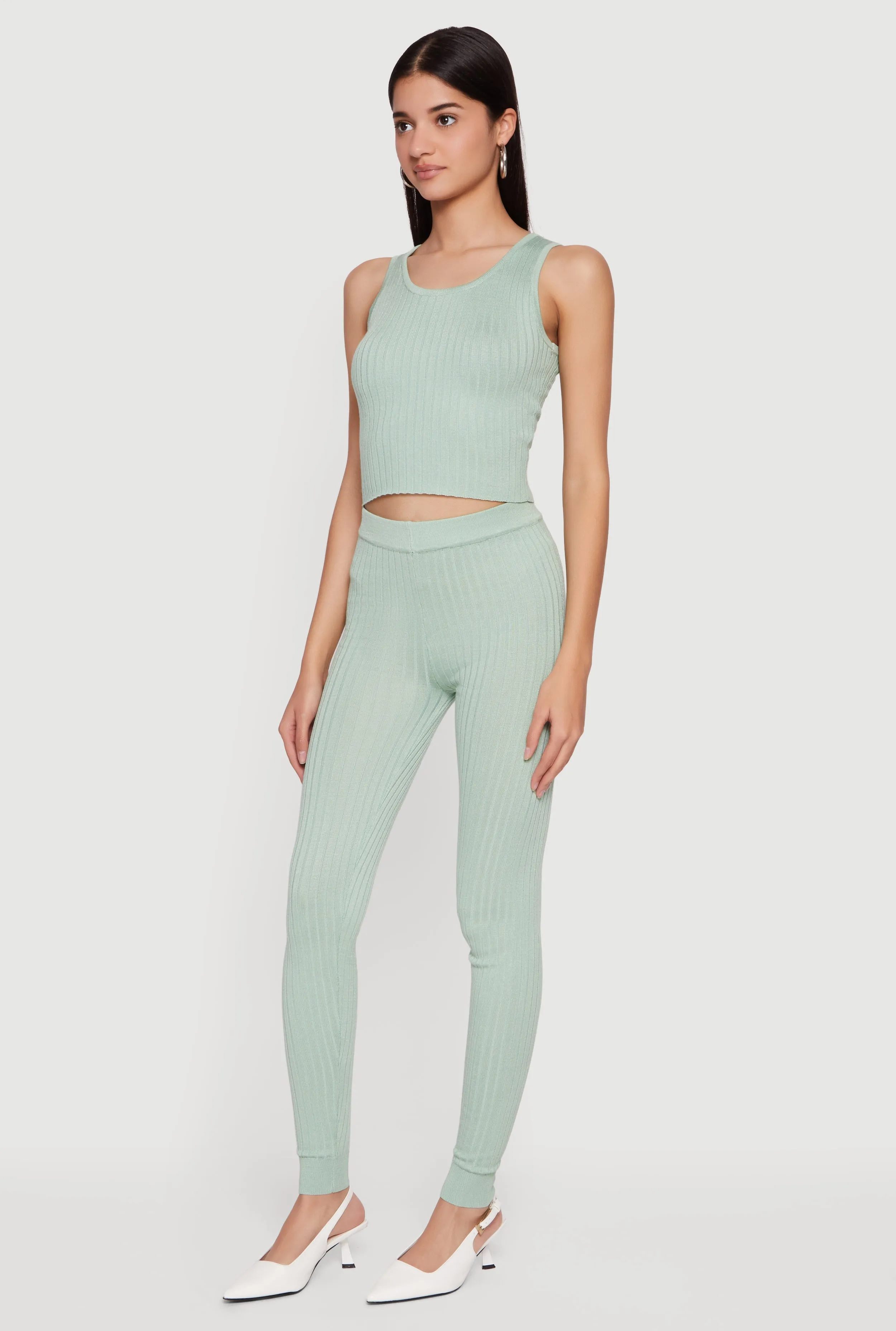 Daisy Ribbed Knit High Waisted Leggings sold by Rainbow product image thumbnail 2