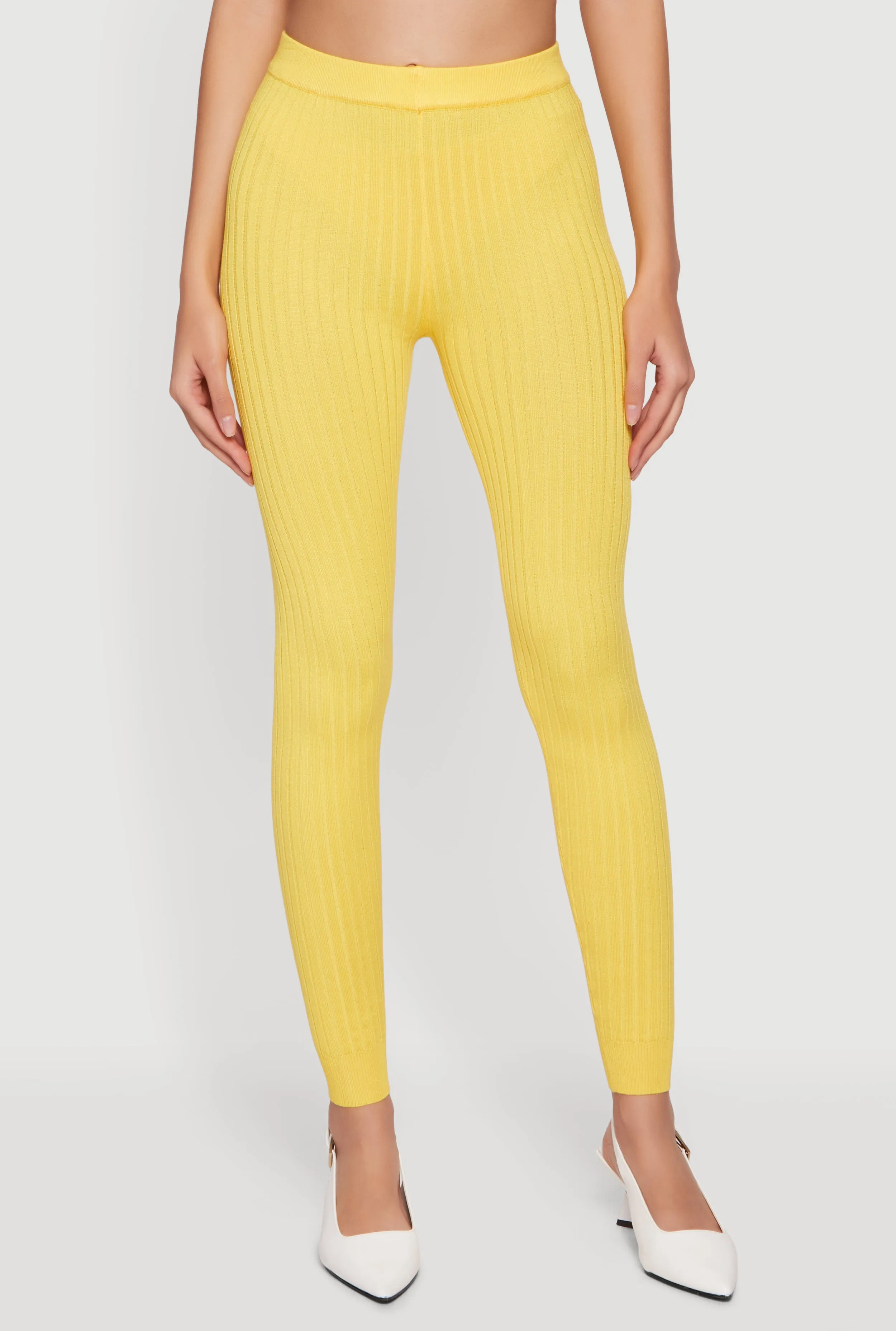 Daisy Ribbed Knit High Waisted Leggings sold by Rainbow product image thumbnail 3