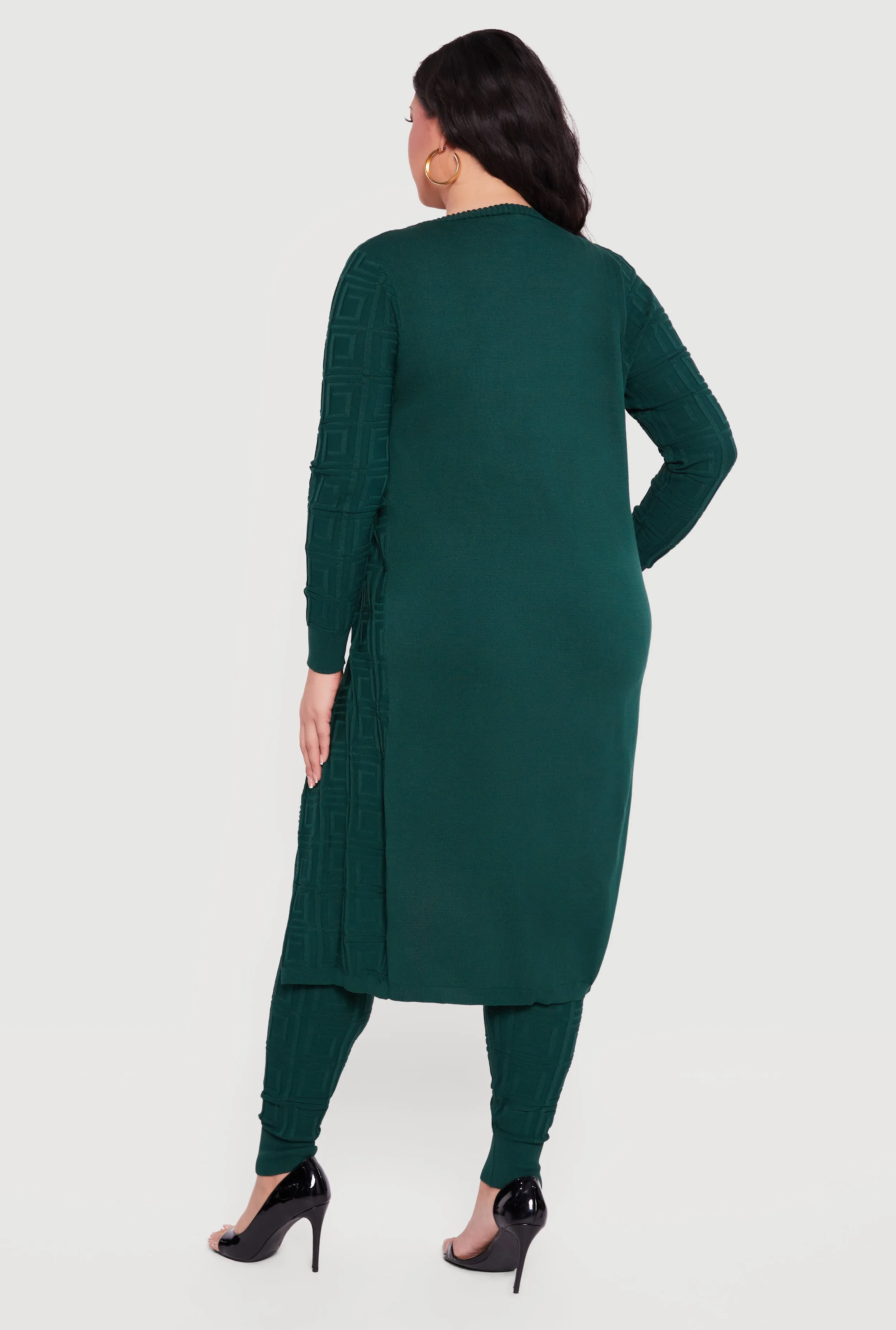 Plus Size Greek Key Long Sleeve Open Front Duster sold by Rainbow product image thumbnail 3