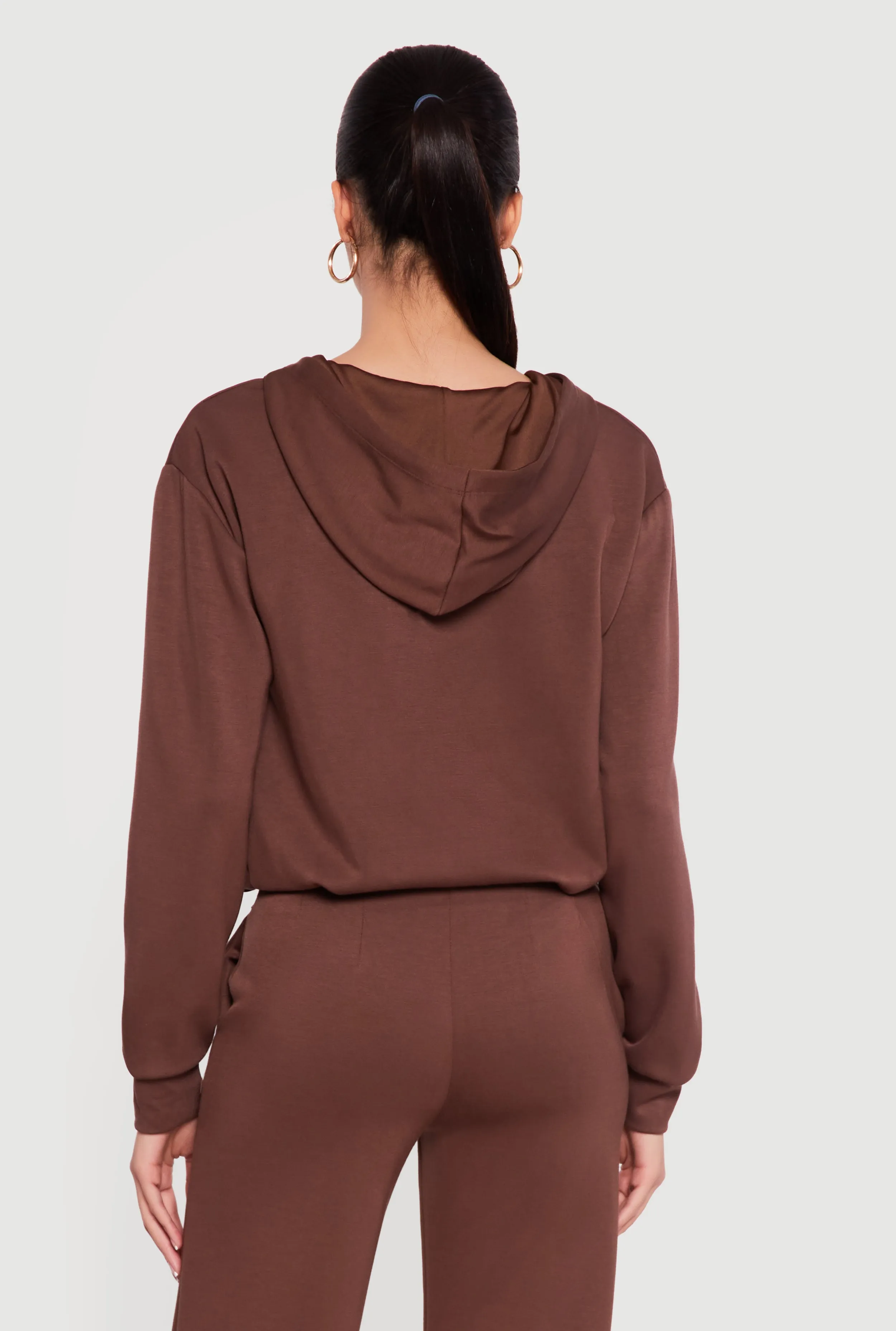 Zip Front Bubble Hem Hooded Sweatshirt sold by Rainbow product image thumbnail 5