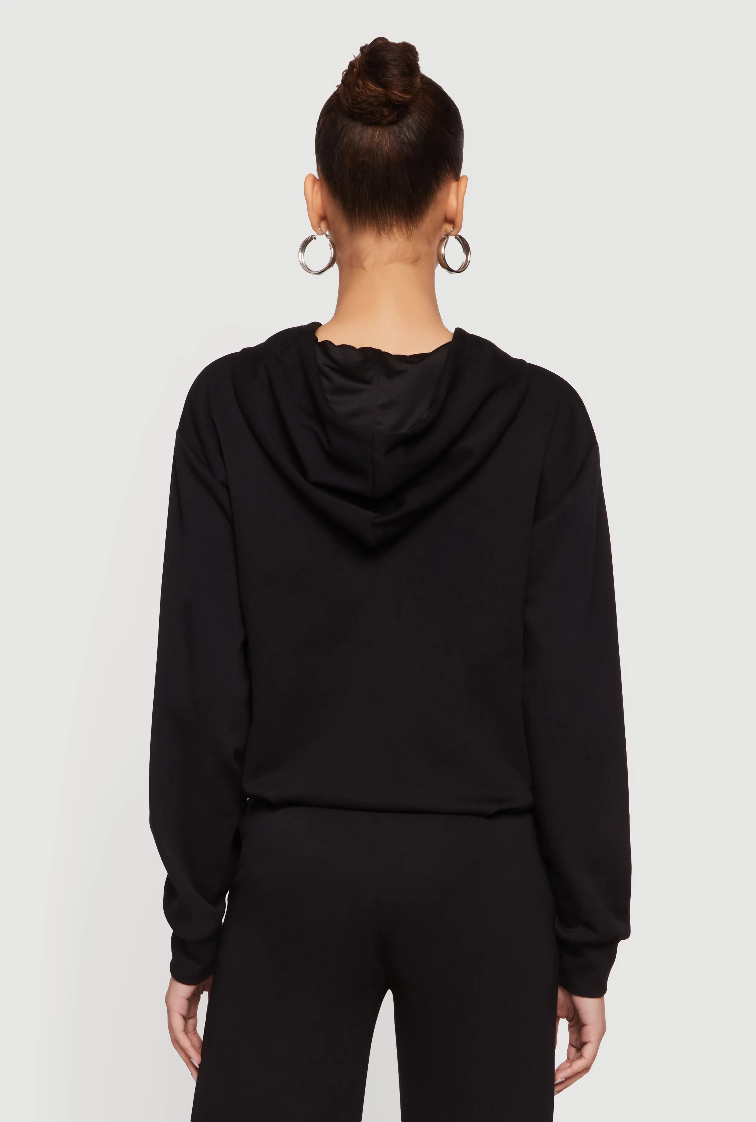 Zip Front Bubble Hem Hooded Sweatshirt sold by Rainbow product image thumbnail 5