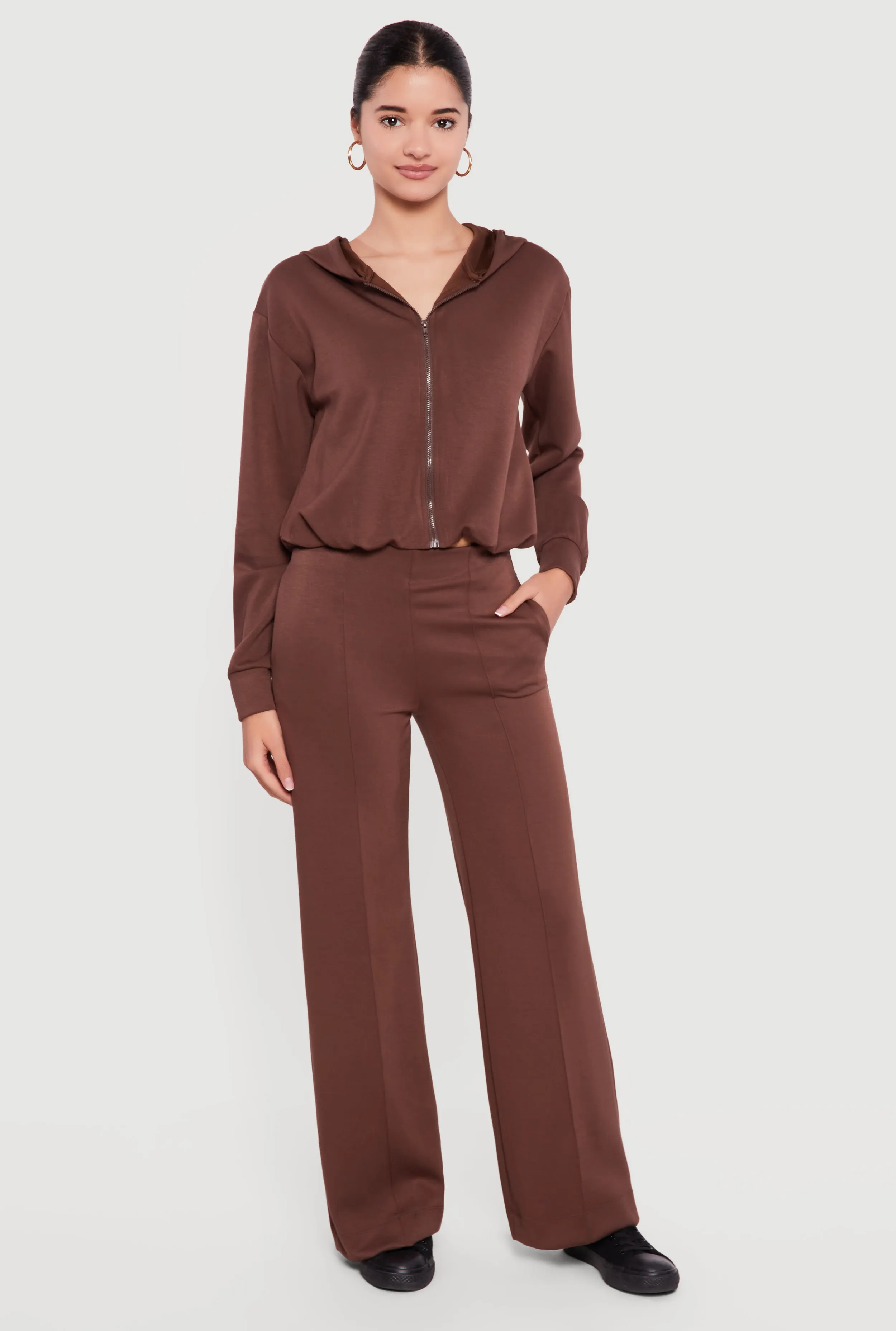 High Waisted Pintuck Detail Straight Leg Pants sold by Rainbow