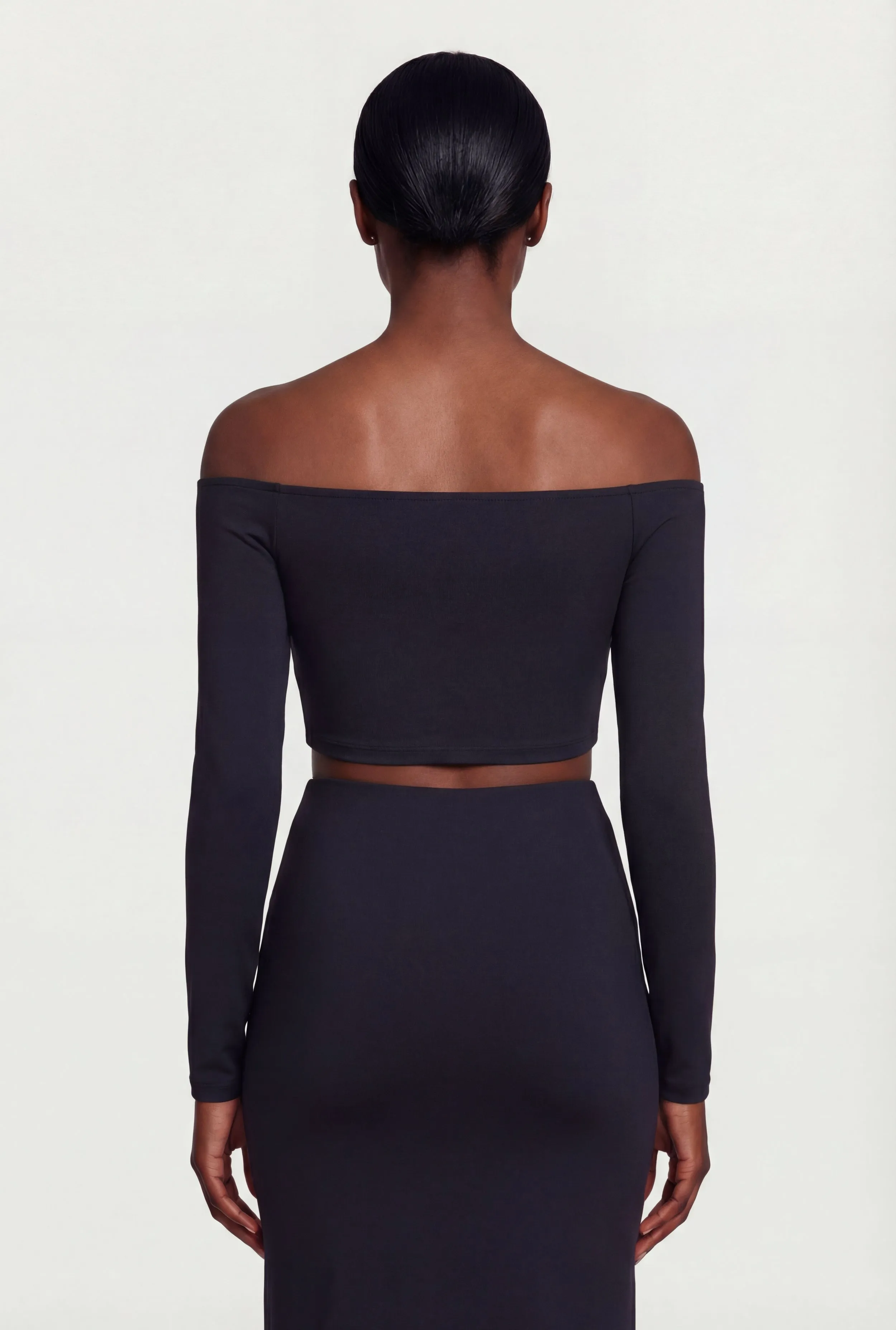 Off the Shoulder Long Sleeve Crop Top sold by Rainbow product image thumbnail 5