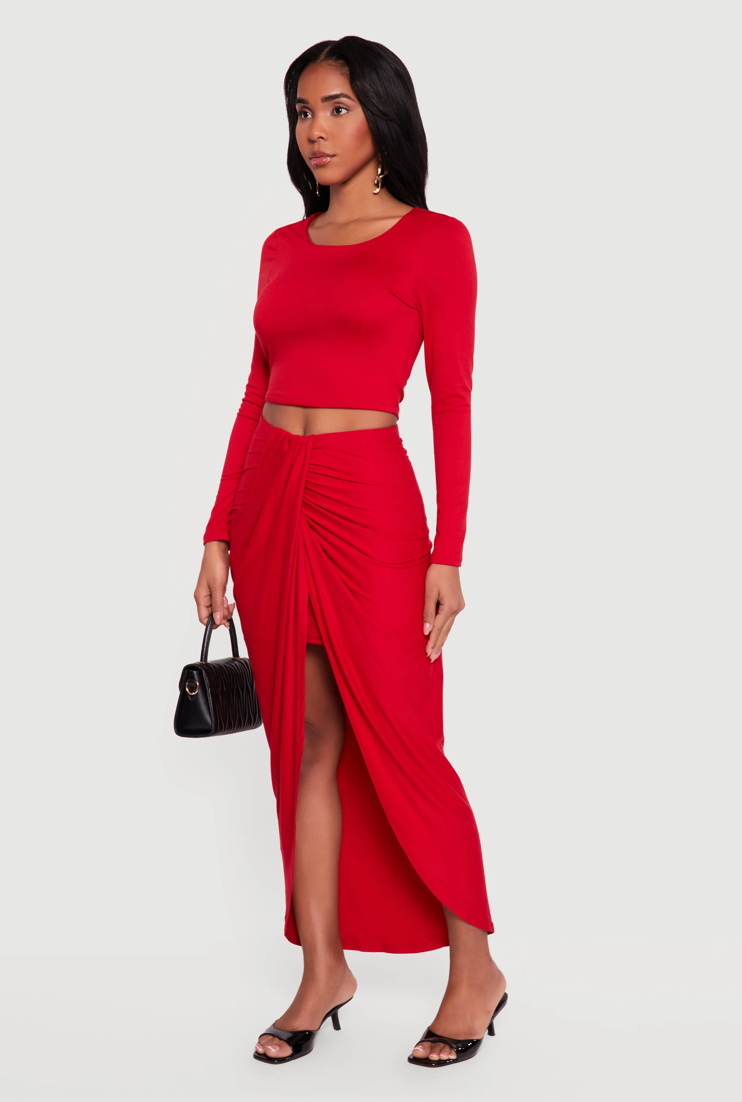 Ruched Tulip Hem Maxi Skirt sold by Rainbow product image thumbnail 2