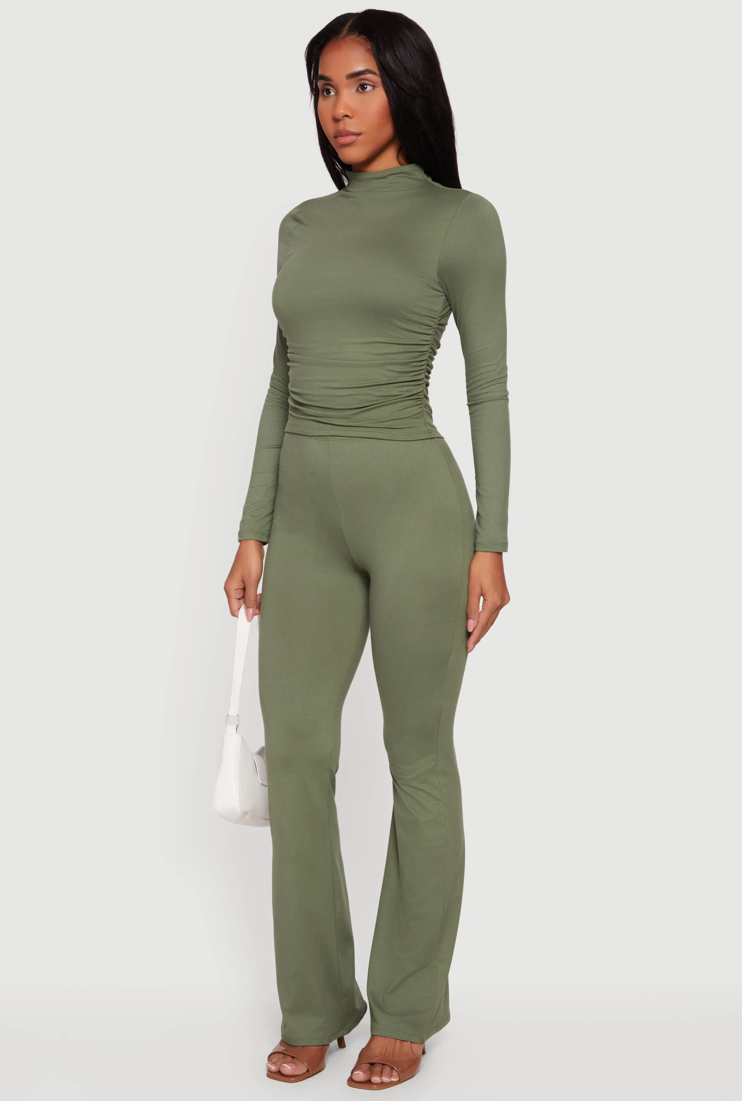 Soft Knit High Waisted Pull On Flare Pants sold by Rainbow product image thumbnail 2