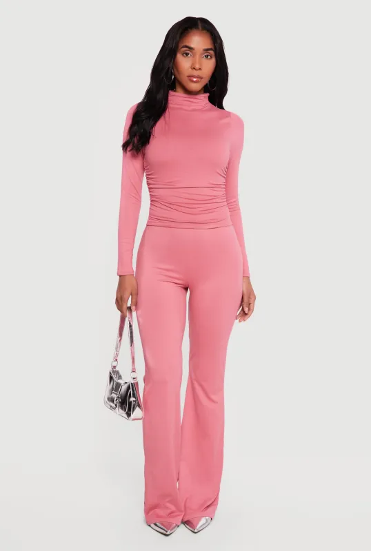 Soft Knit High Waisted Pull On Flare Pants sold by Rainbow