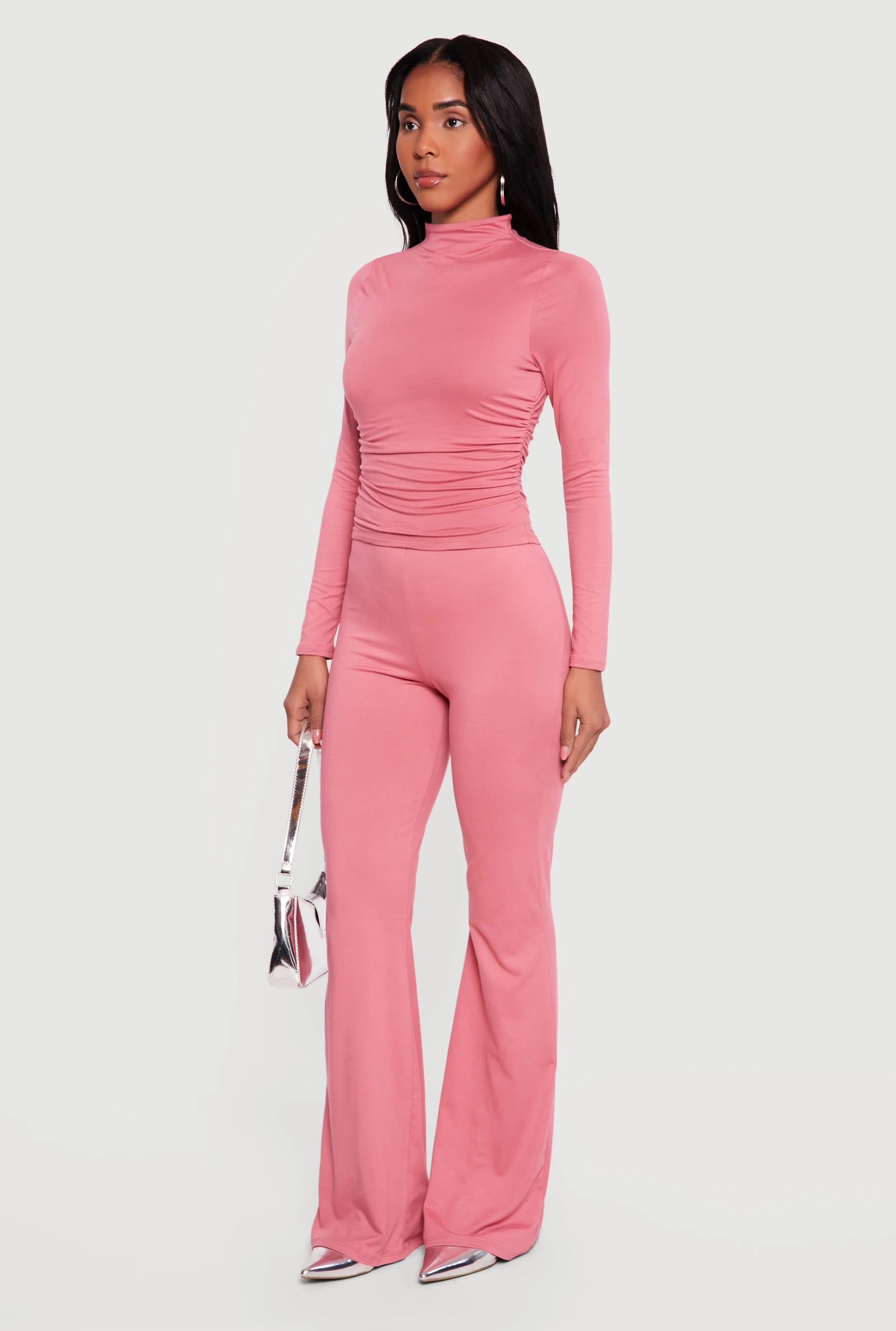 Soft Knit High Waisted Pull On Flare Pants sold by Rainbow product image thumbnail 2