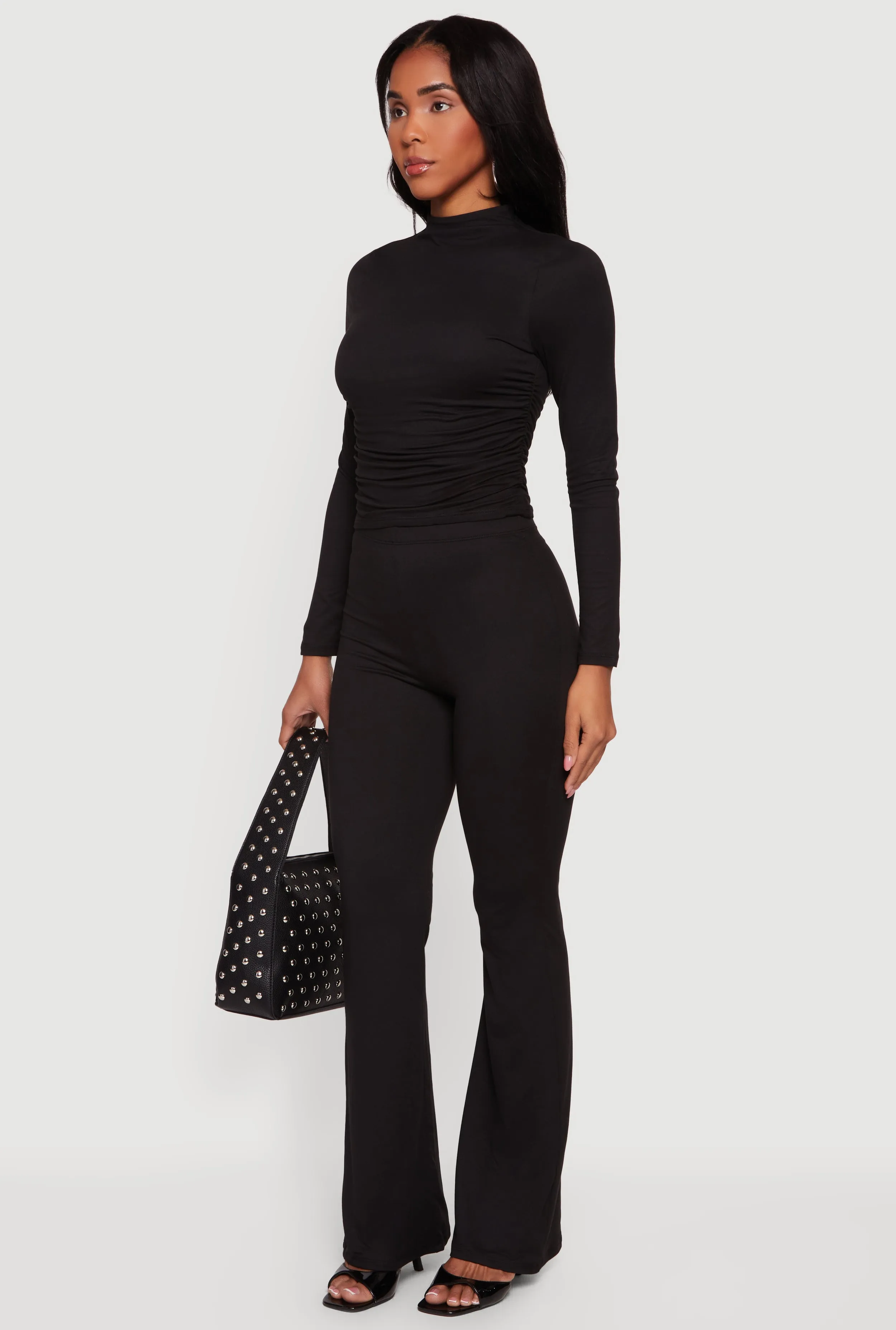 Soft Knit High Waisted Pull On Flare Pants sold by Rainbow product image thumbnail 2