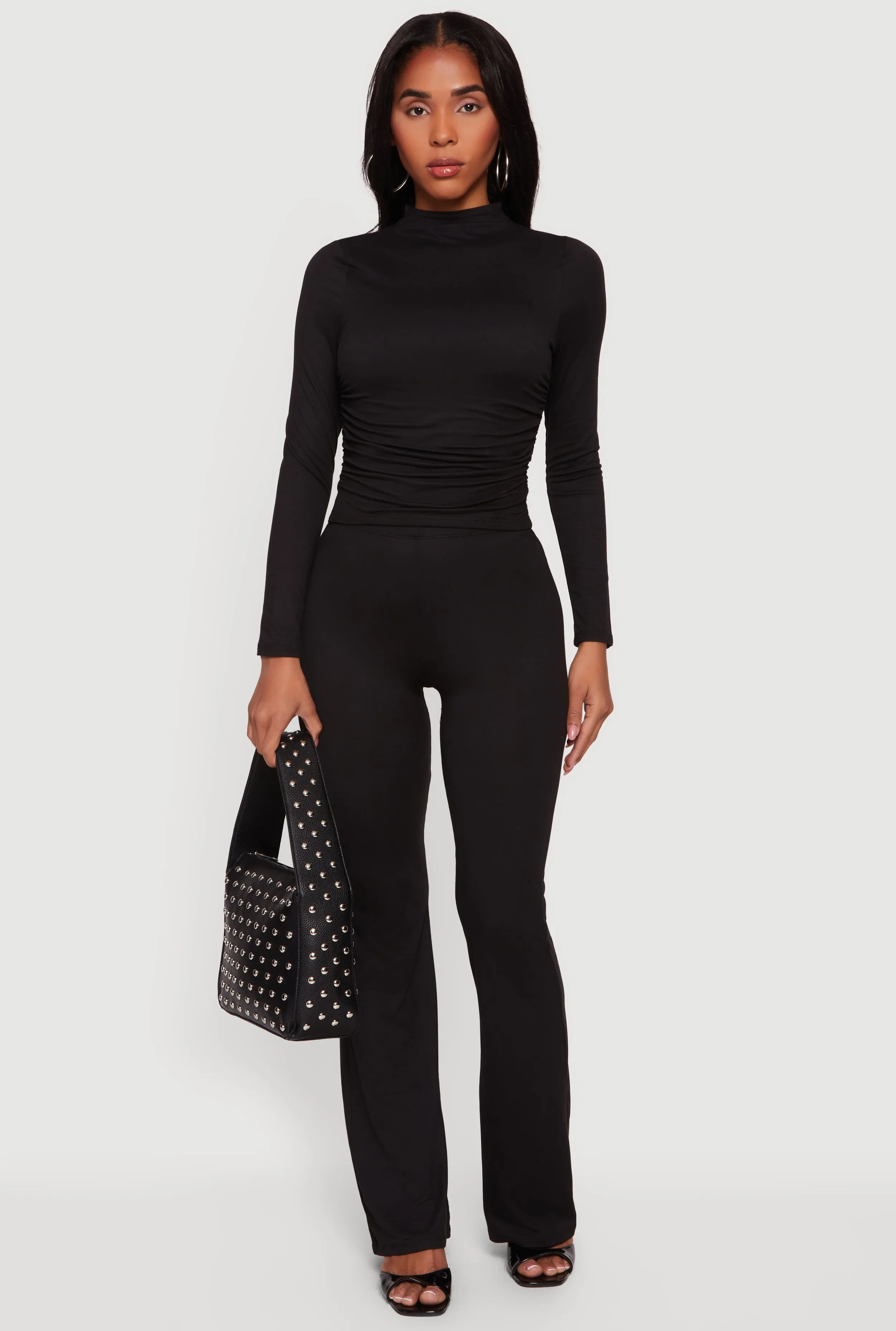 Soft Knit High Waisted Pull On Flare Pants sold by Rainbow