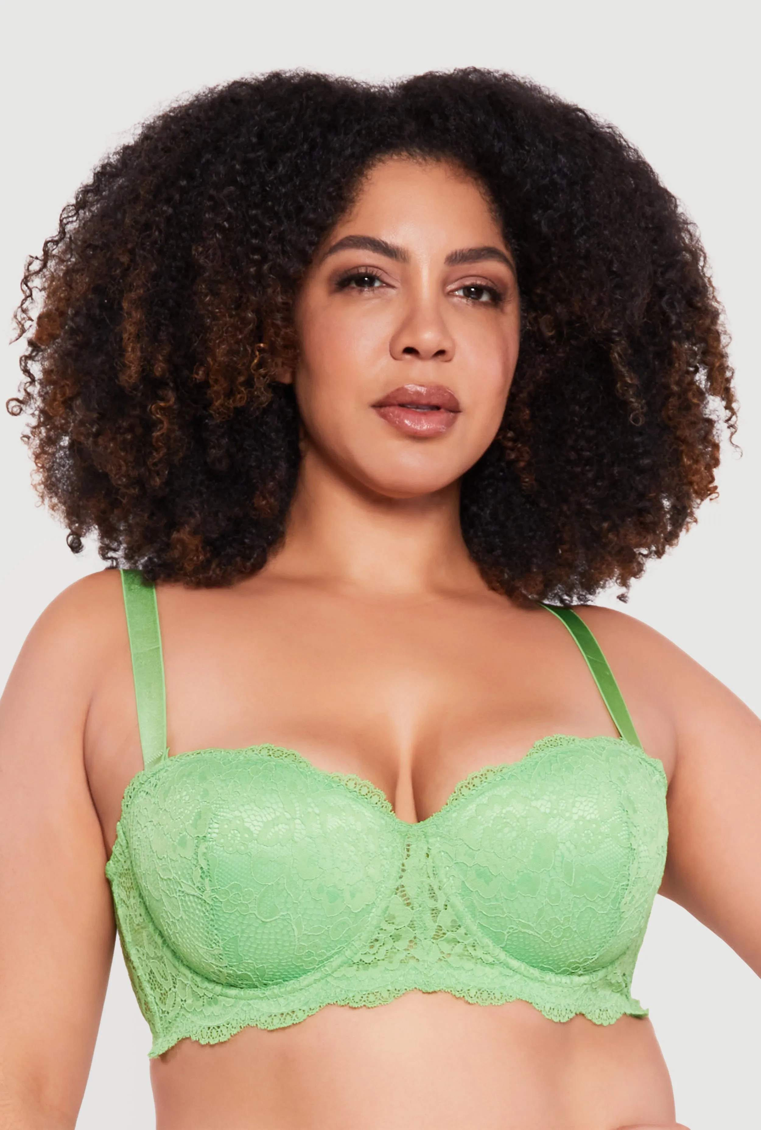 Plus Size Lace Balconette Bra | Convertible to Strapless sold by Rainbow