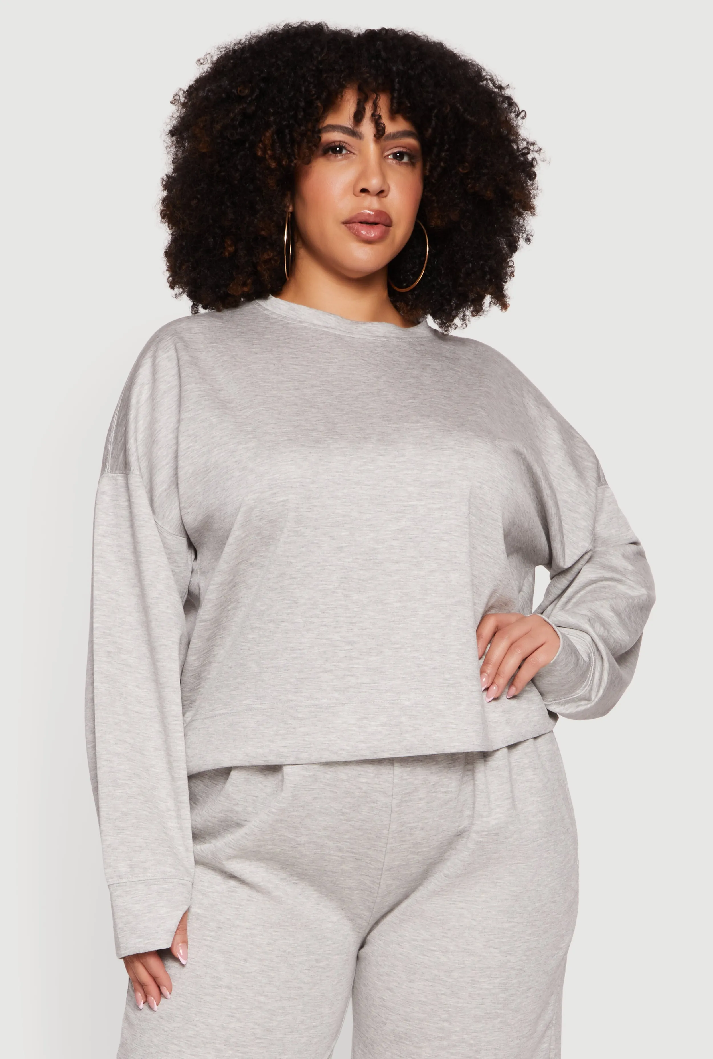 Plus Size Long Sleeve Drop Shoulder Sweatshirt sold by Rainbow product image thumbnail 2