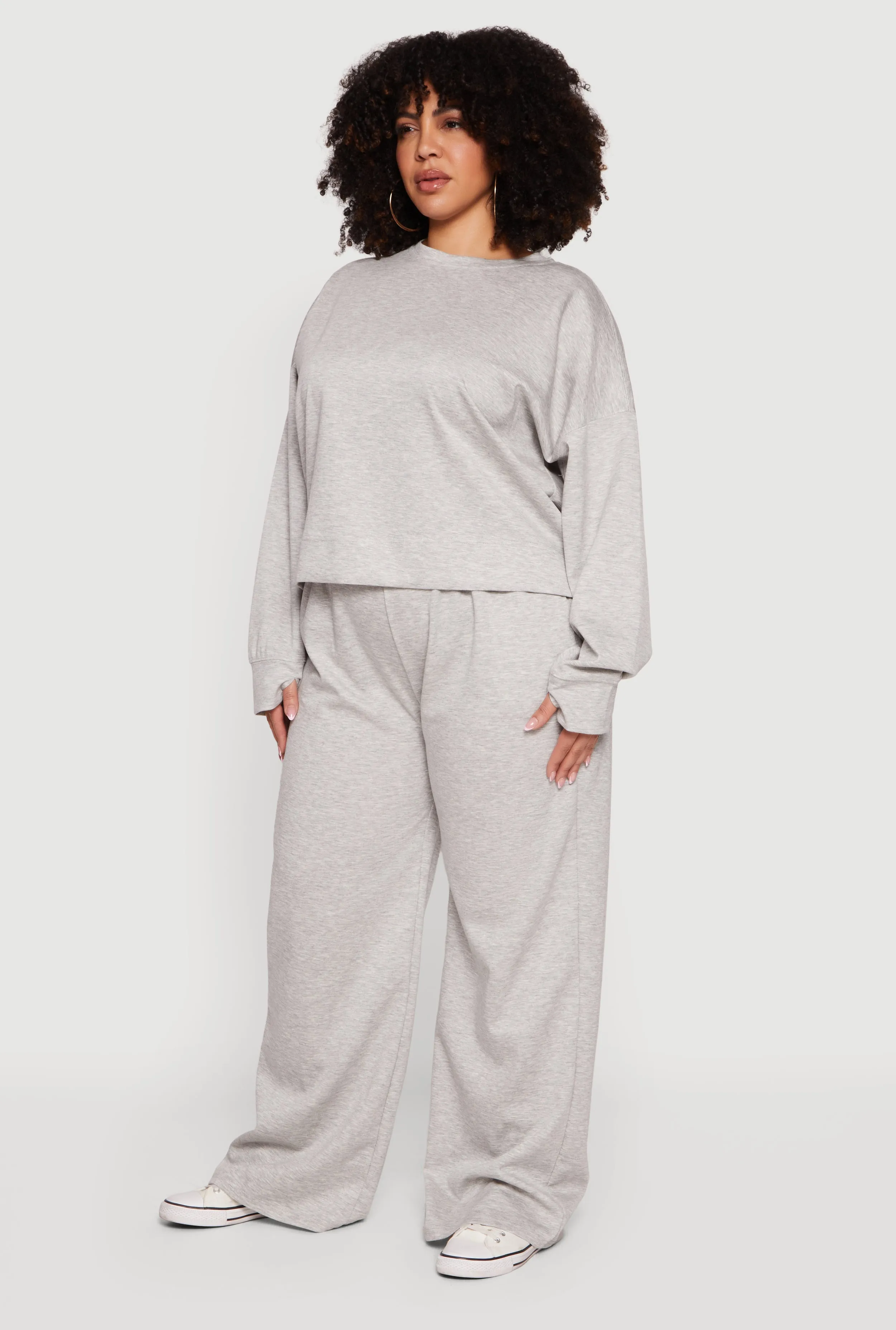 Plus Size Long Sleeve Drop Shoulder Sweatshirt sold by Rainbow product image thumbnail 3