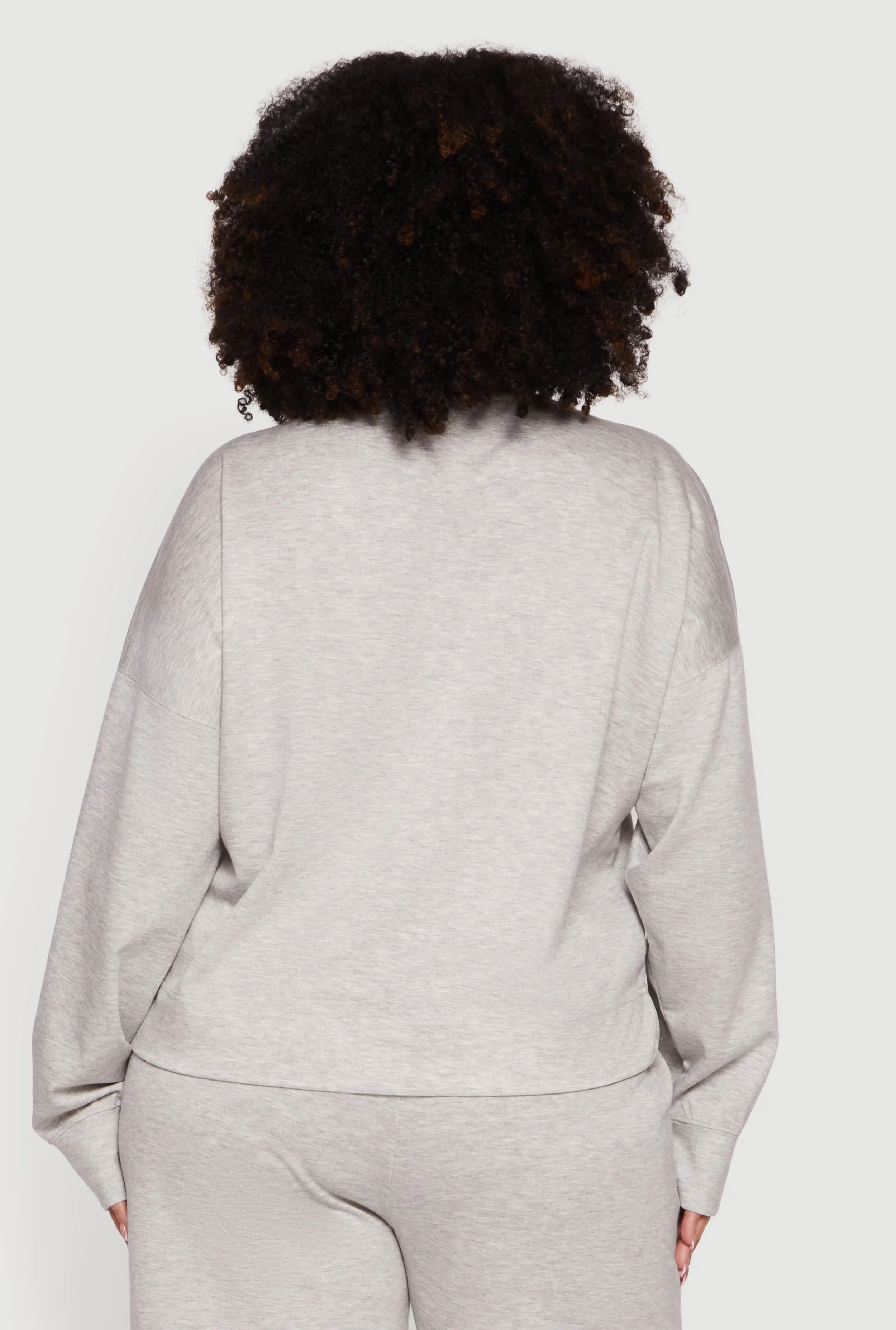 Plus Size Long Sleeve Drop Shoulder Sweatshirt sold by Rainbow product image thumbnail 5