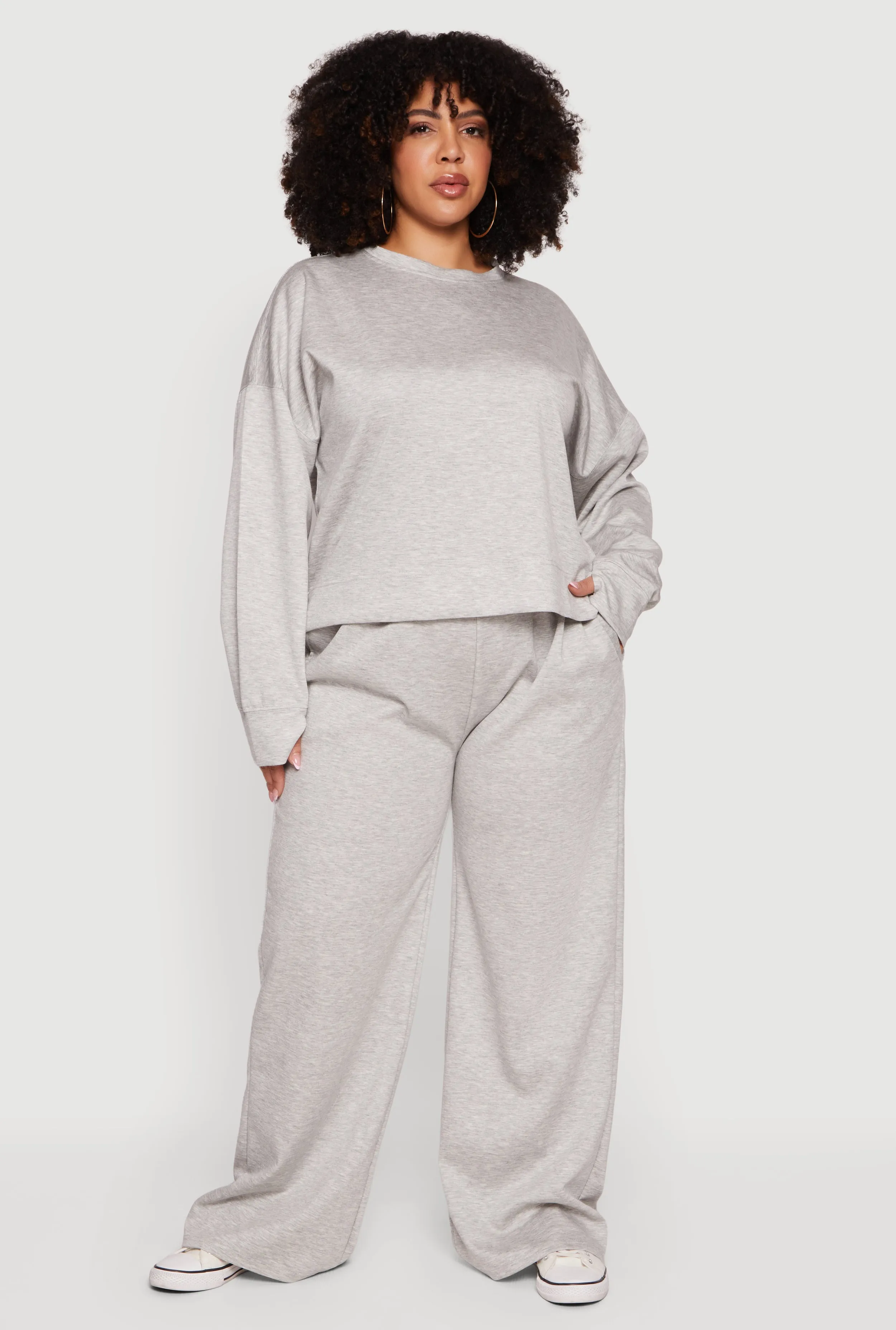 Plus Size Long Sleeve Drop Shoulder Sweatshirt sold by Rainbow product image thumbnail 2