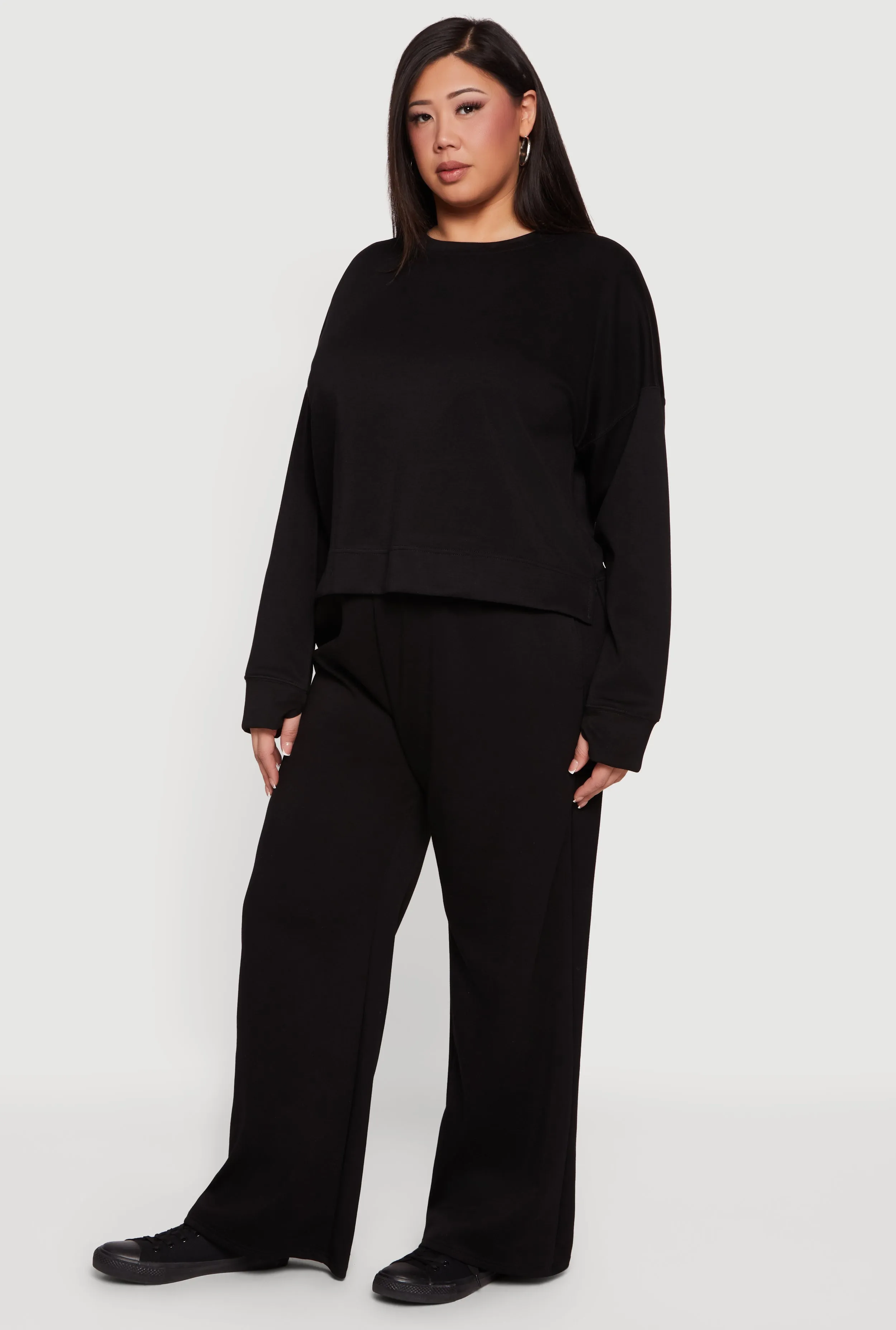 Plus Size Long Sleeve Drop Shoulder Sweatshirt sold by Rainbow product image thumbnail 3