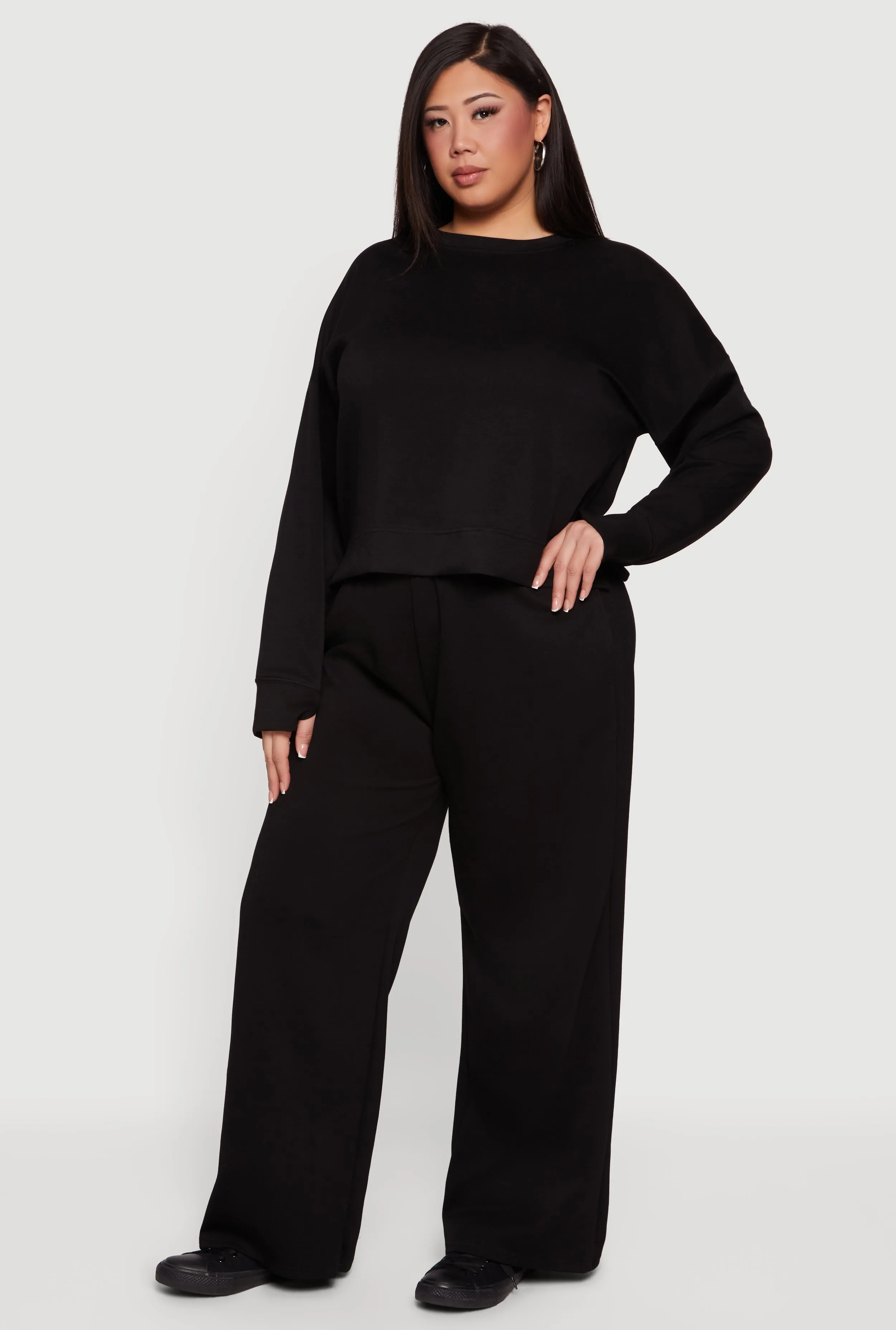 Plus Size Long Sleeve Drop Shoulder Sweatshirt sold by Rainbow product image thumbnail 2