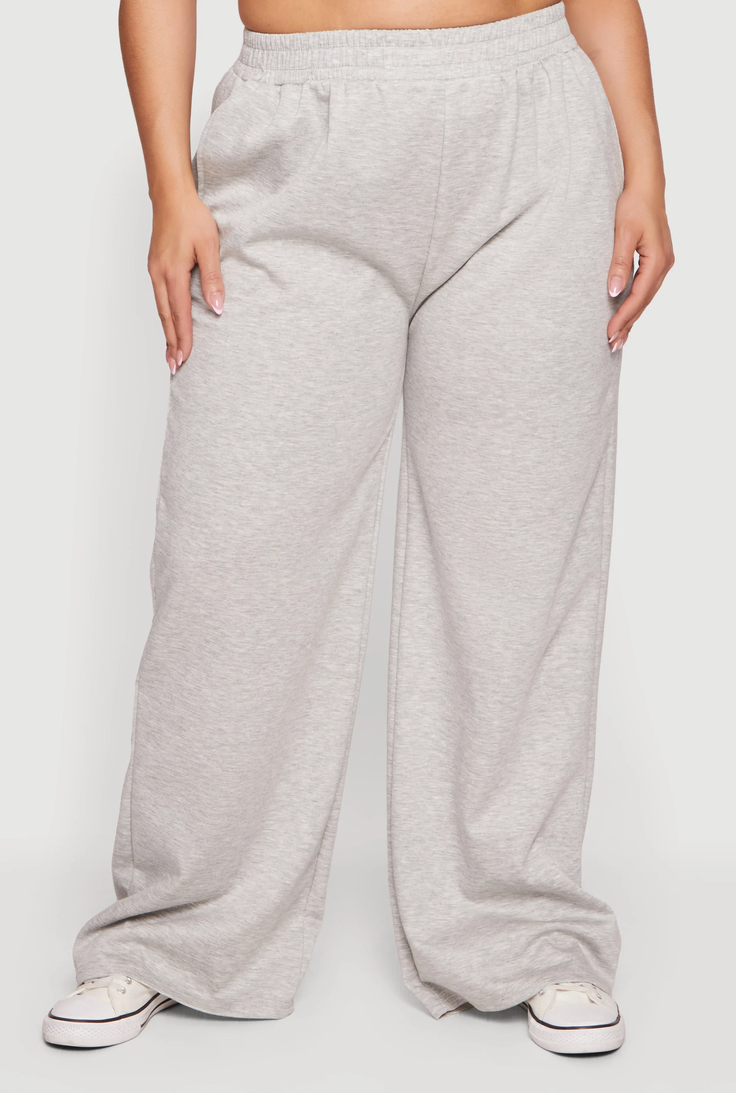 Plus Size Pull On High Waisted Wide Leg Sweatpants sold by Rainbow product image thumbnail 2