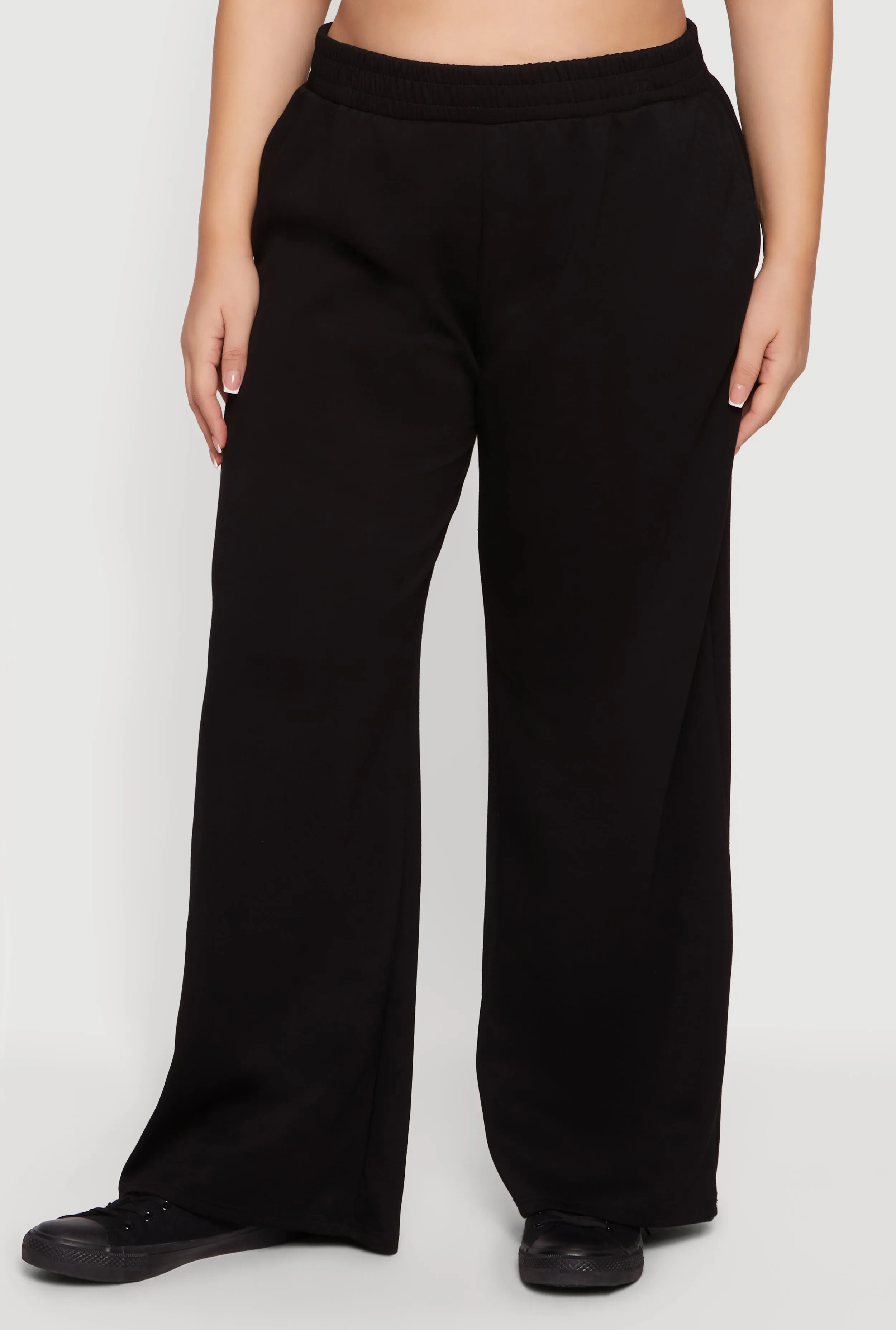 Plus Size Pull On High Waisted Wide Leg Sweatpants sold by Rainbow product image thumbnail 3