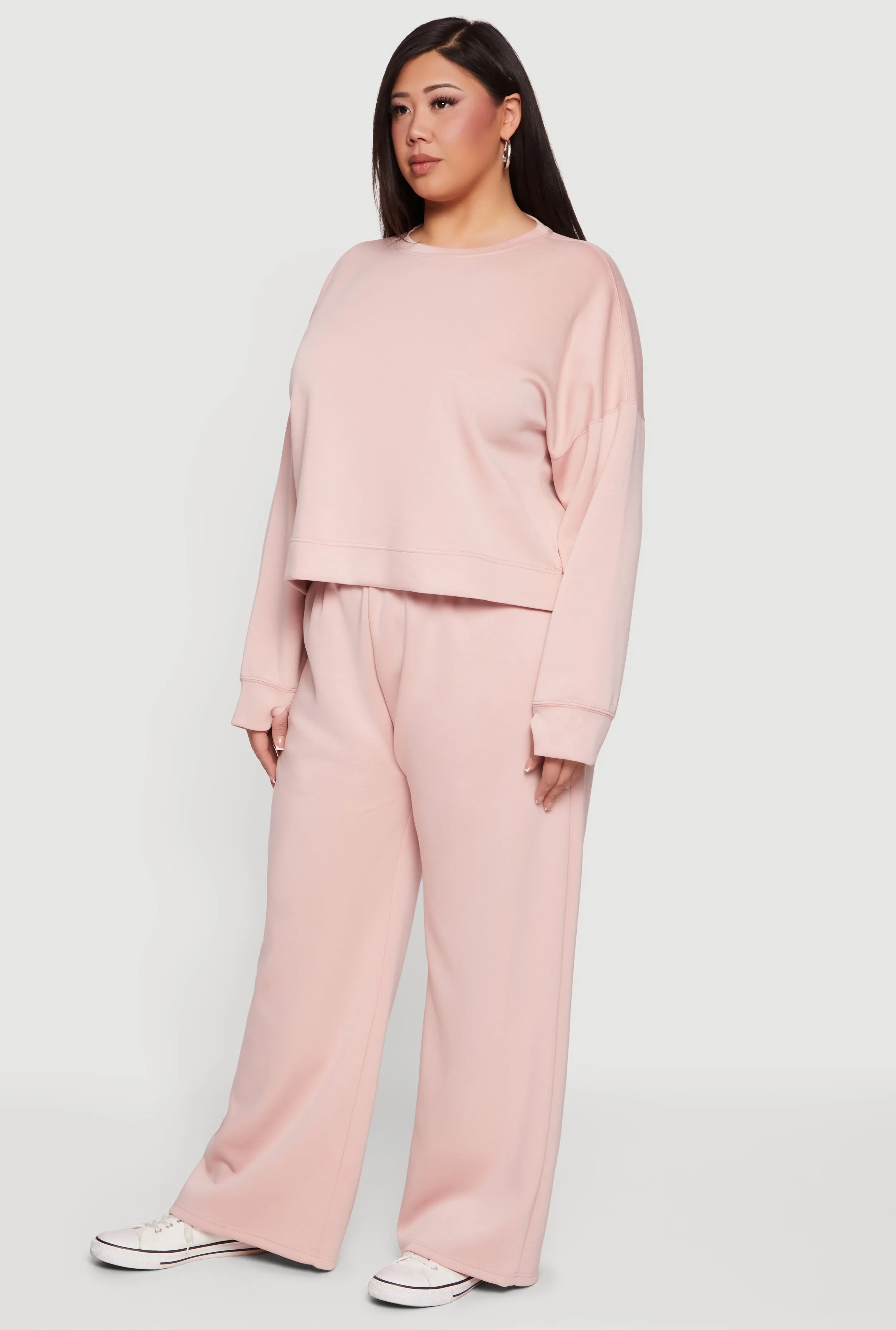 Plus Size Long Sleeve Drop Shoulder Sweatshirt sold by Rainbow product image thumbnail 3