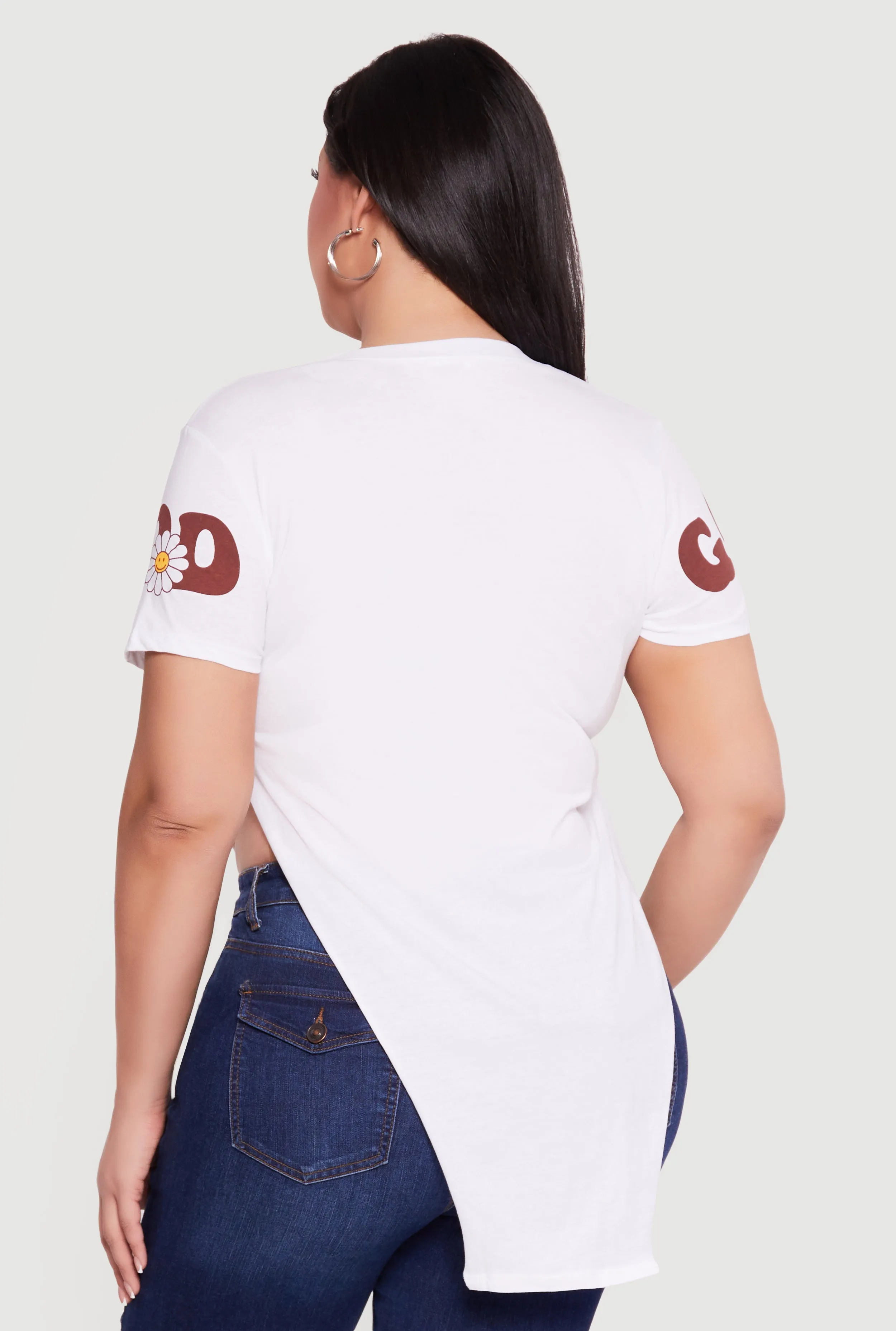 Plus Size God Has A Plan For My Future Knot Front T-Shirt sold by Rainbow product image thumbnail 5