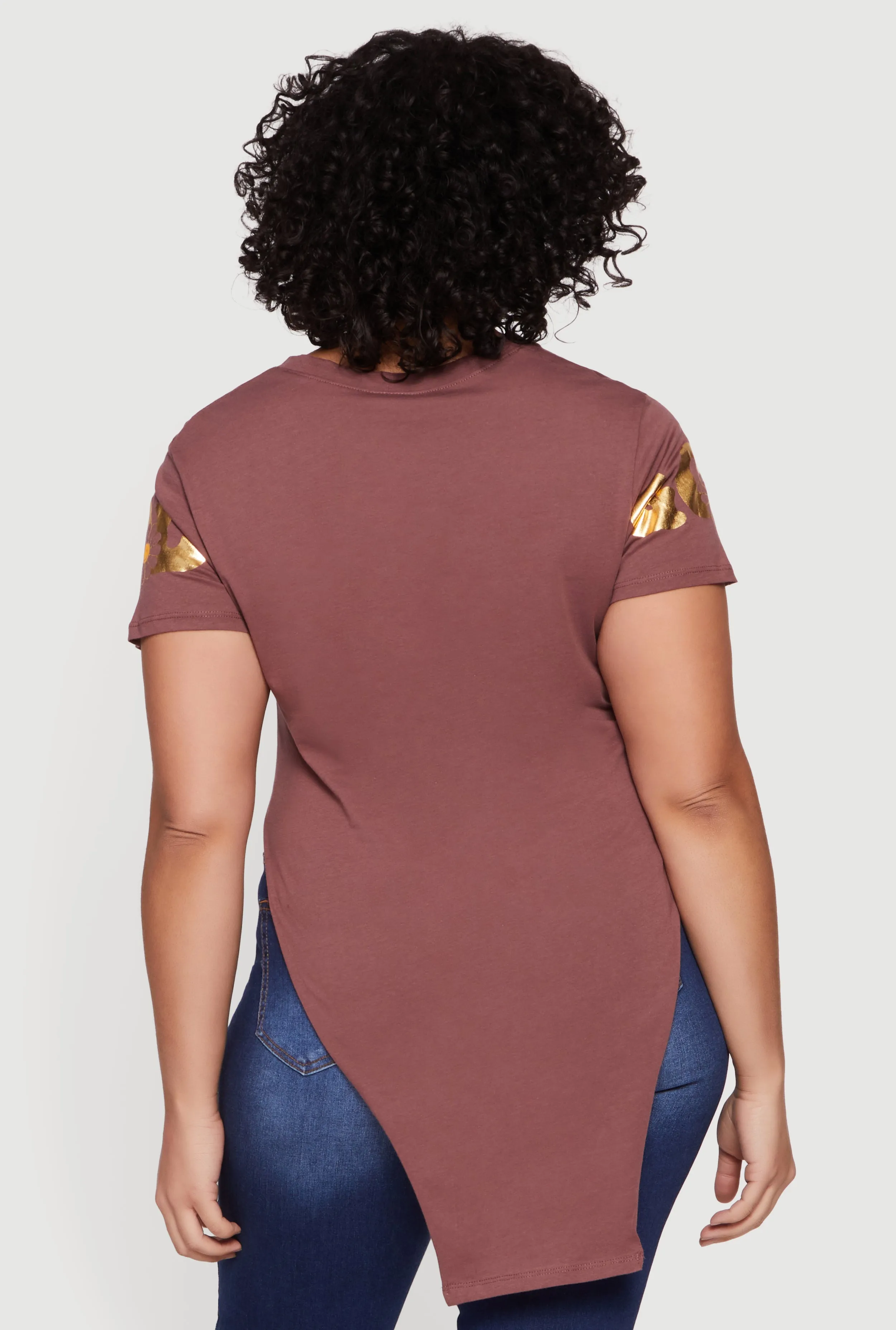 Plus Size God Has A Plan For My Future Knot Front T-Shirt sold by Rainbow product image thumbnail 5