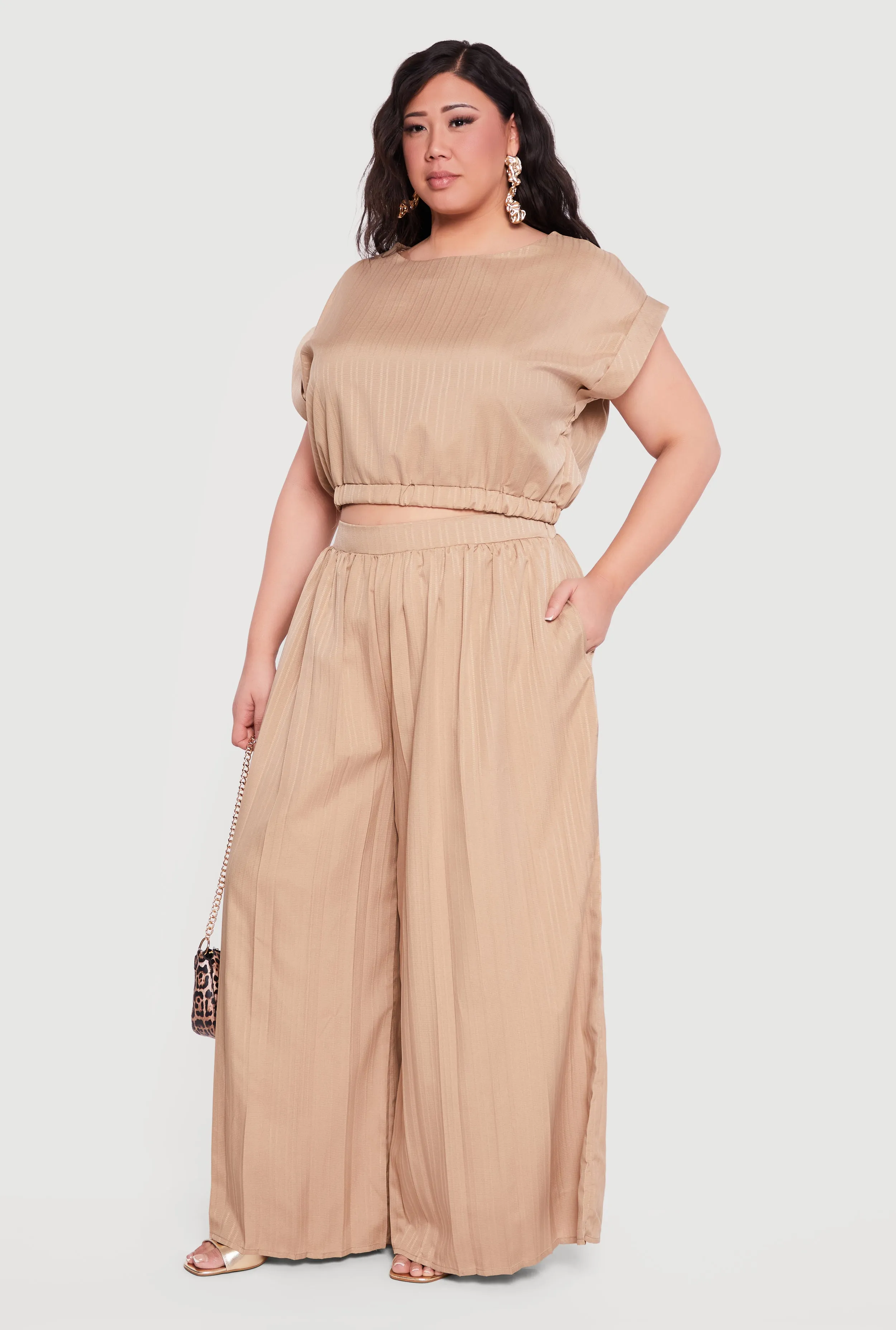 Plus Size Pleated Palazzo Pants sold by Rainbow product image thumbnail 4