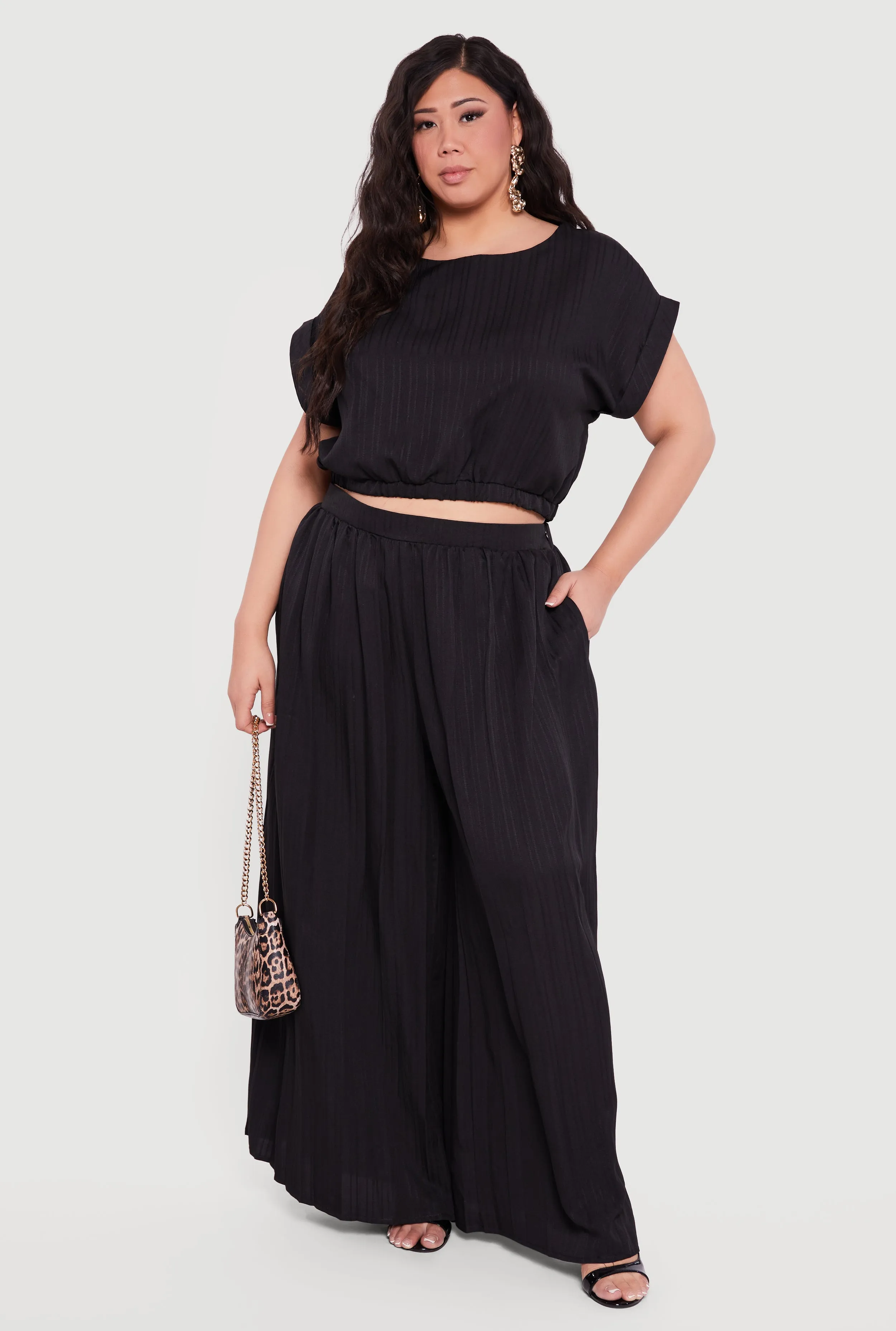 Plus Size Pleated Palazzo Pants sold by Rainbow