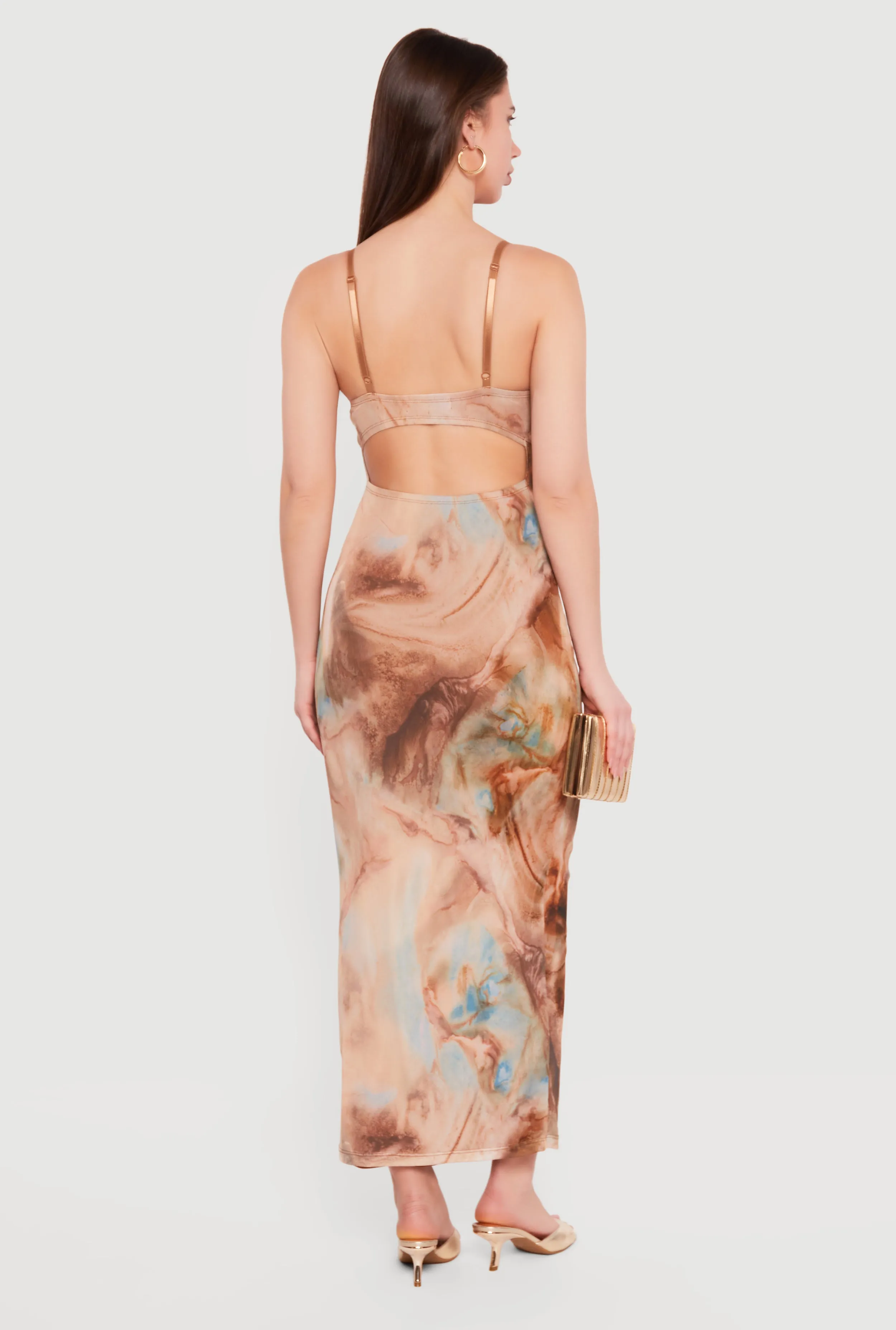 Patterned Mesh Padded Cup Sweetheart Bustier Dress sold by Rainbow product image thumbnail 3
