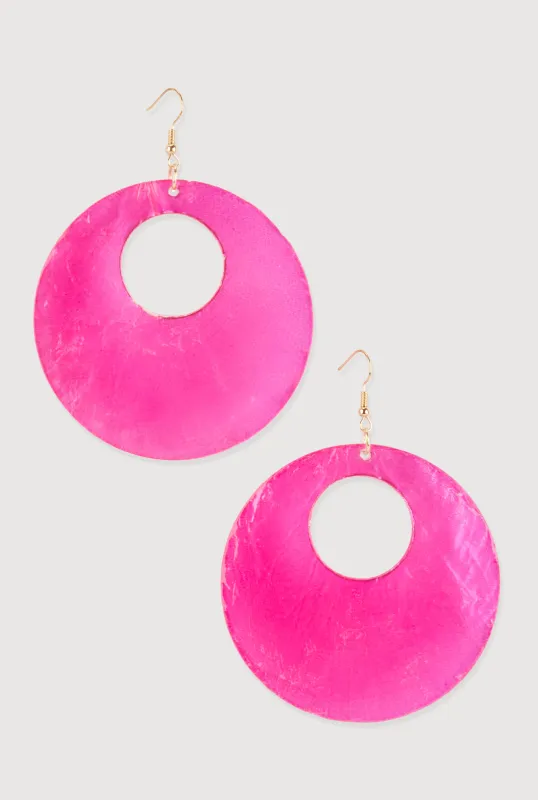Circular Metallic Drop Earrings sold by Rainbow