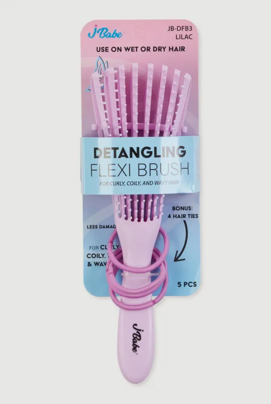 Detangling Flexi Brush with Hair Ties sold by Rainbow