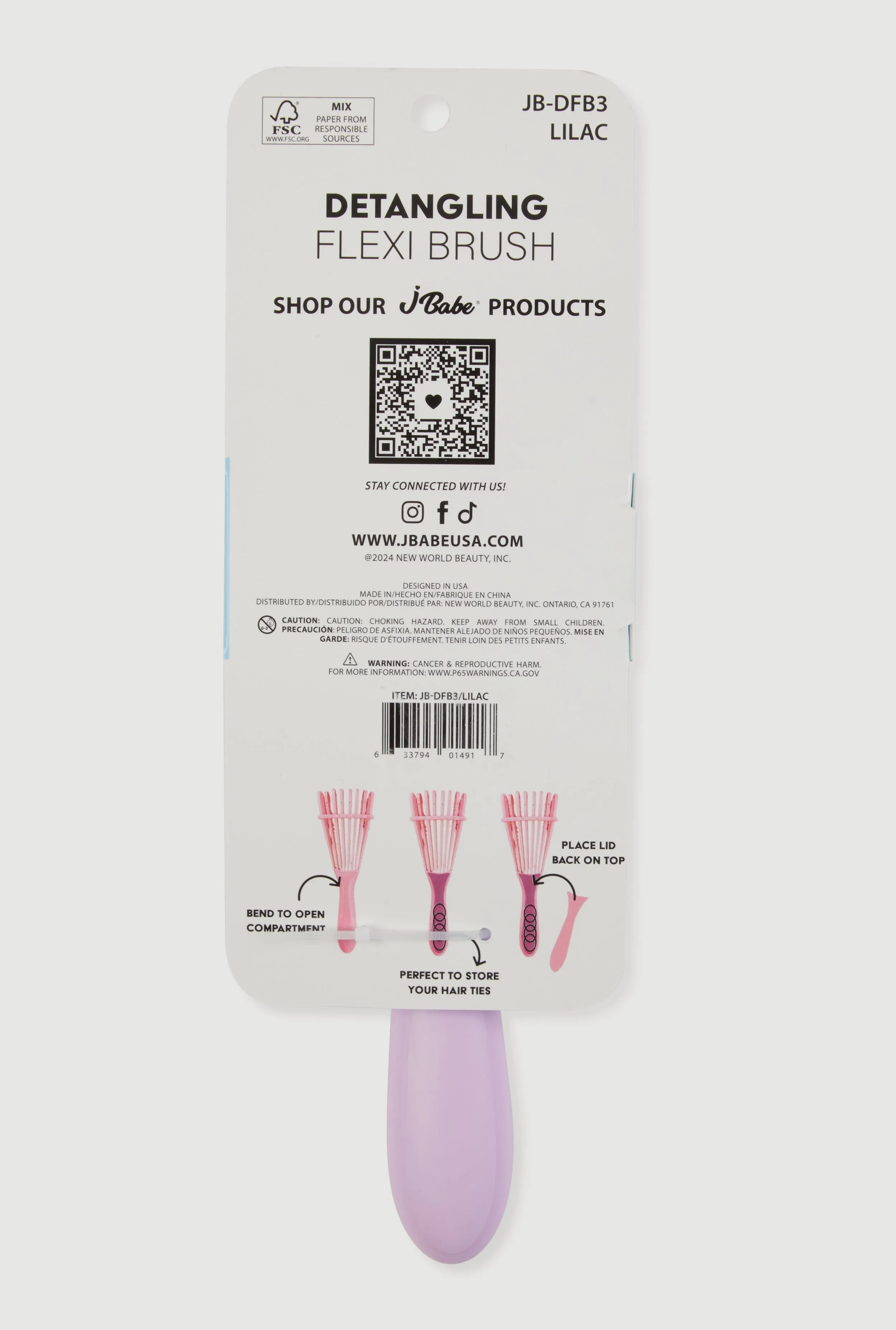 Detangling Flexi Brush with Hair Ties sold by Rainbow product image thumbnail 3