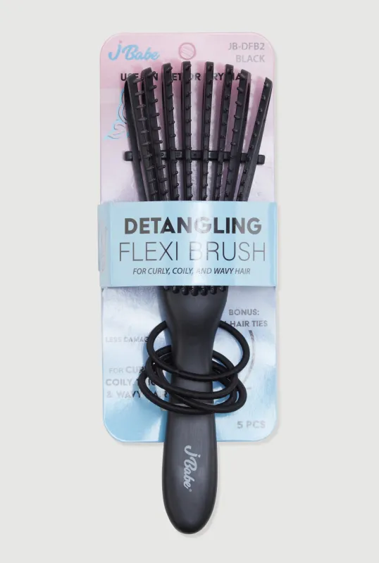 Detangling Flexi Brush with Hair Ties sold by Rainbow