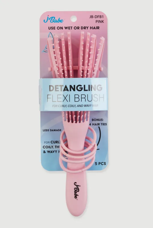 Detangling Flexi Brush with Hair Ties sold by Rainbow