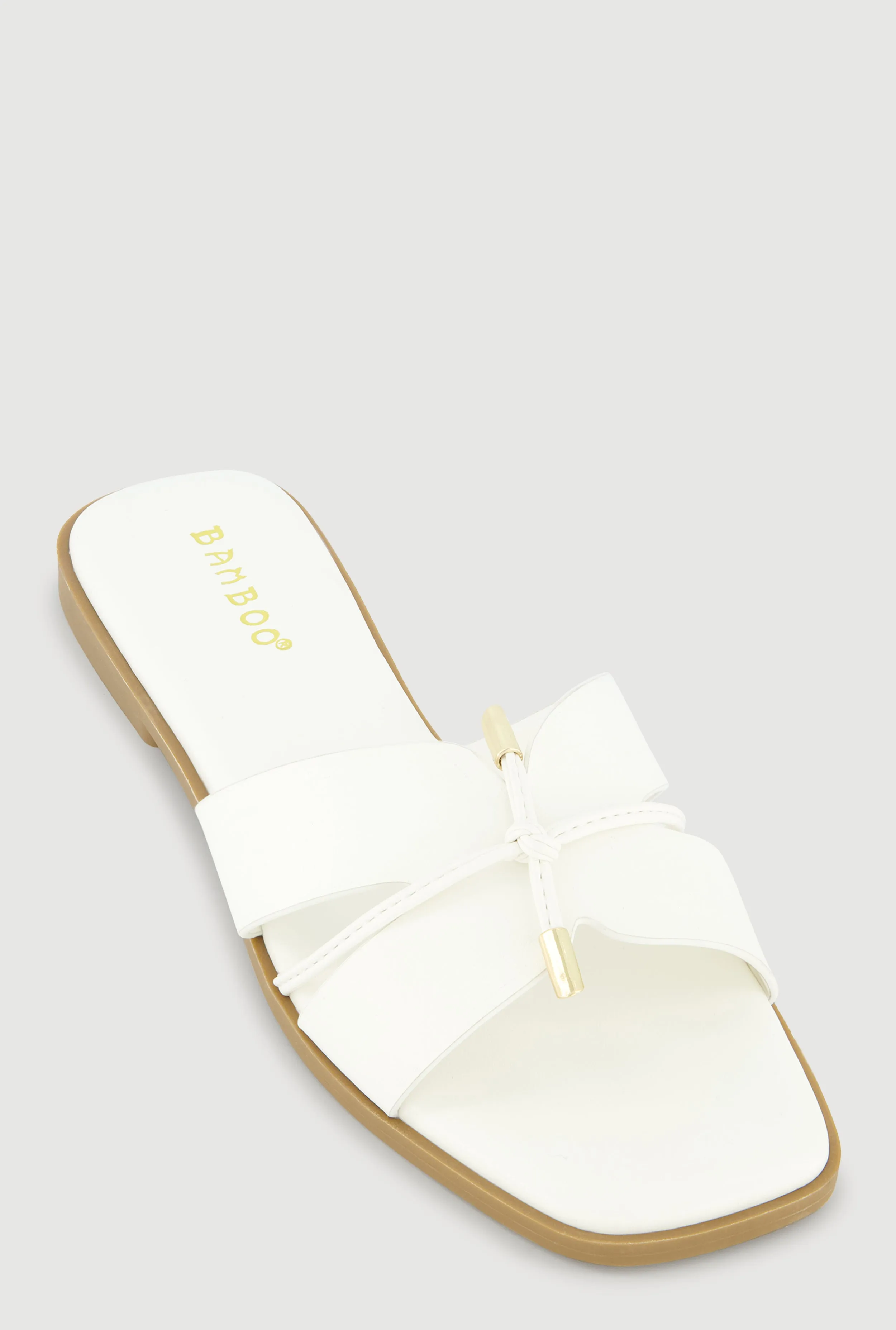 Tie Knot Detail Cut Out Band Slide Sandals sold by Rainbow product image thumbnail 4