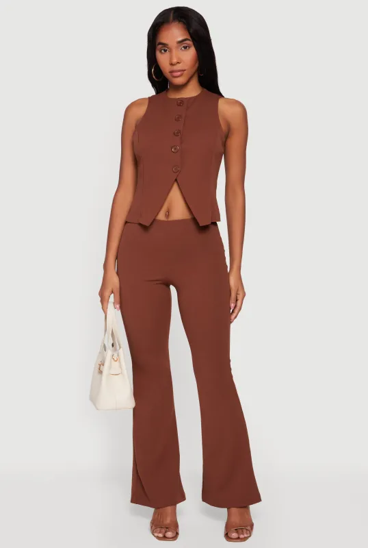 Crepe Knit Pull On Flare Pants sold by Rainbow