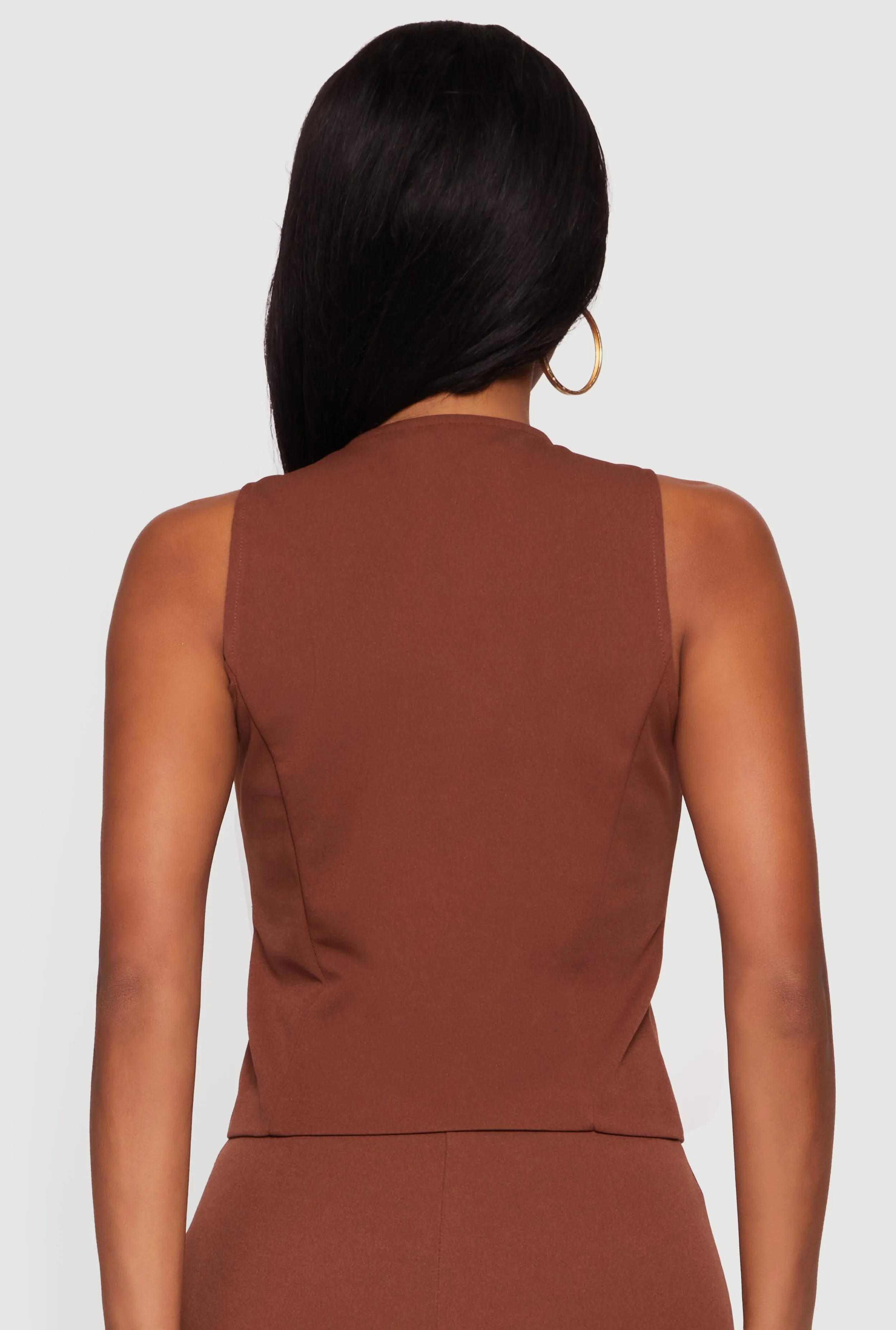 Front Slit Crepe Knit Blazer Vest sold by Rainbow product image thumbnail 5
