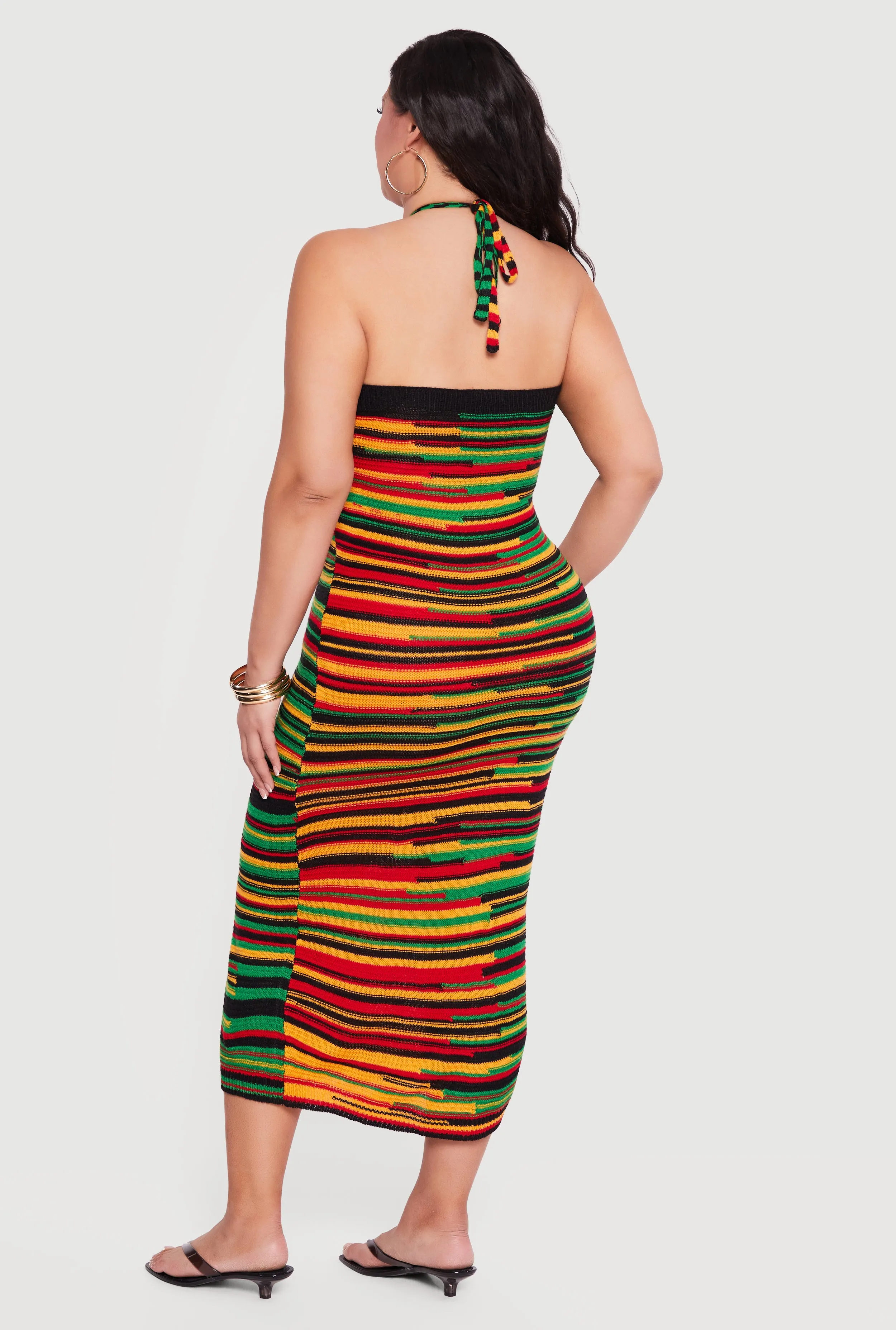 Plus Size Patterned Crochet Halter Dress sold by Rainbow product image thumbnail 3