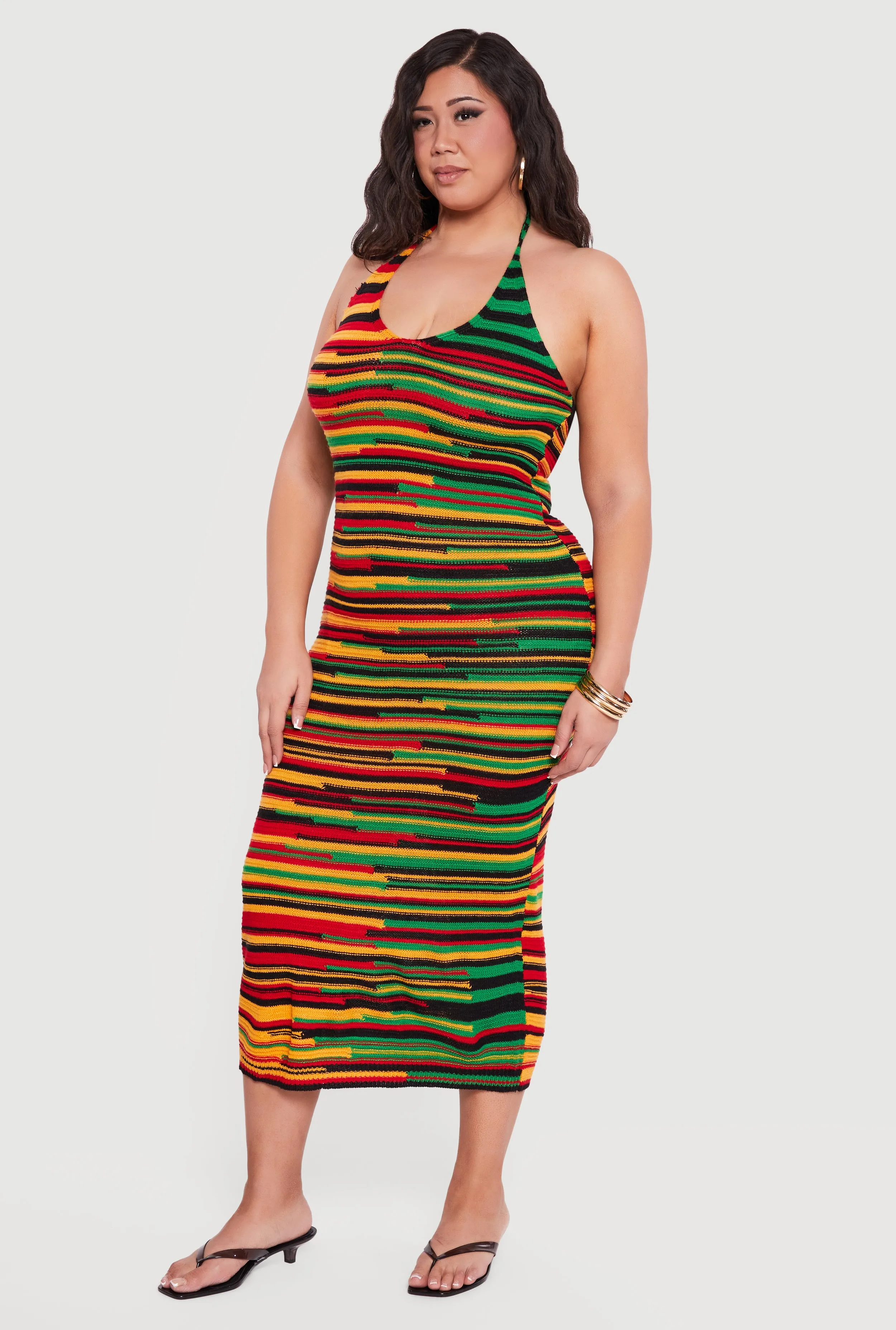 Plus Size Patterned Crochet Halter Dress sold by Rainbow product image thumbnail 2