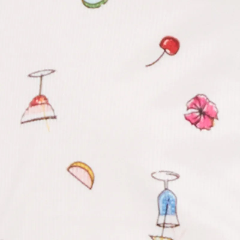 Martini Print Rib Knit Cropped Pajama Top and Shorts sold by Rainbow product image thumbnail 3