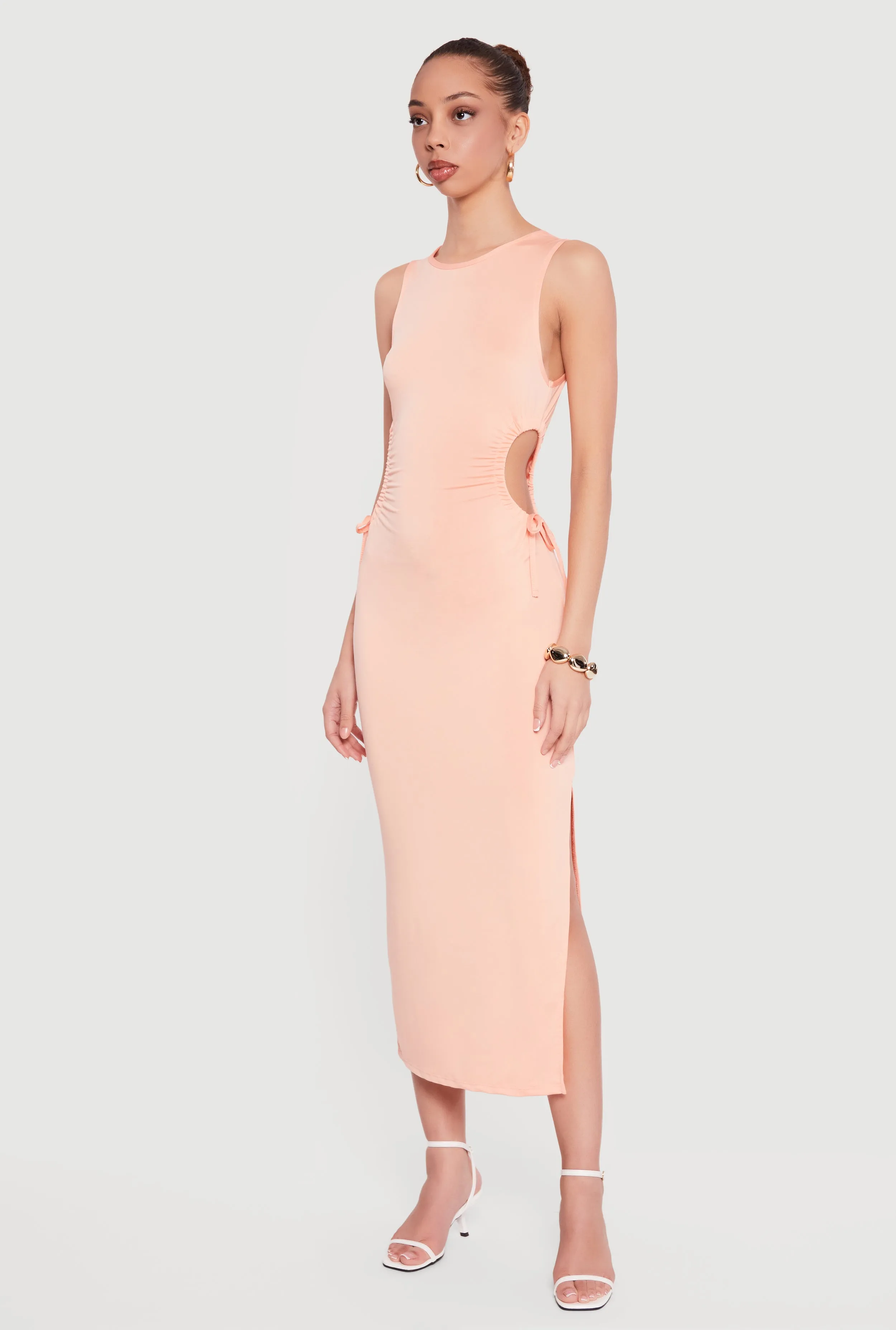 Side Tie Side Slit Tank Midi Dress sold by Rainbow product image thumbnail 2