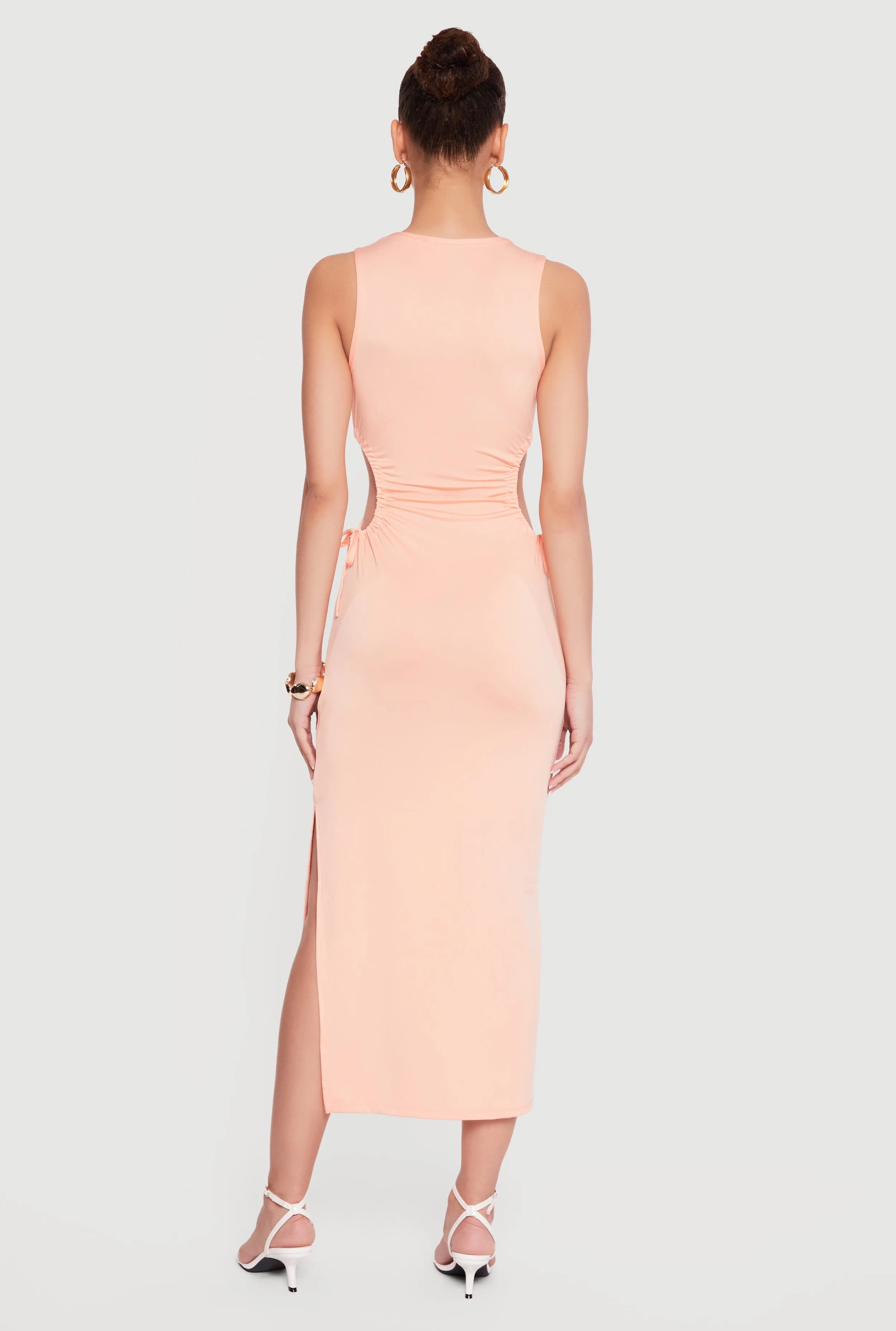 Side Tie Side Slit Tank Midi Dress sold by Rainbow product image thumbnail 3