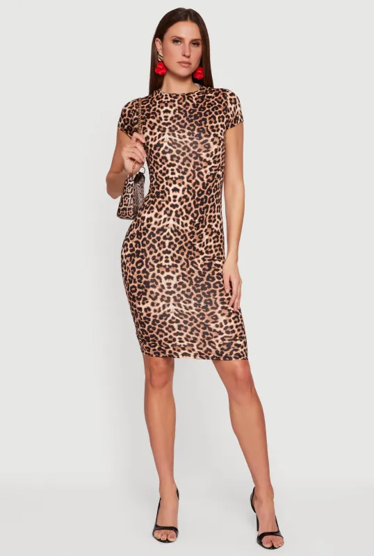 Leopard Print T Shirt Dress sold by Rainbow